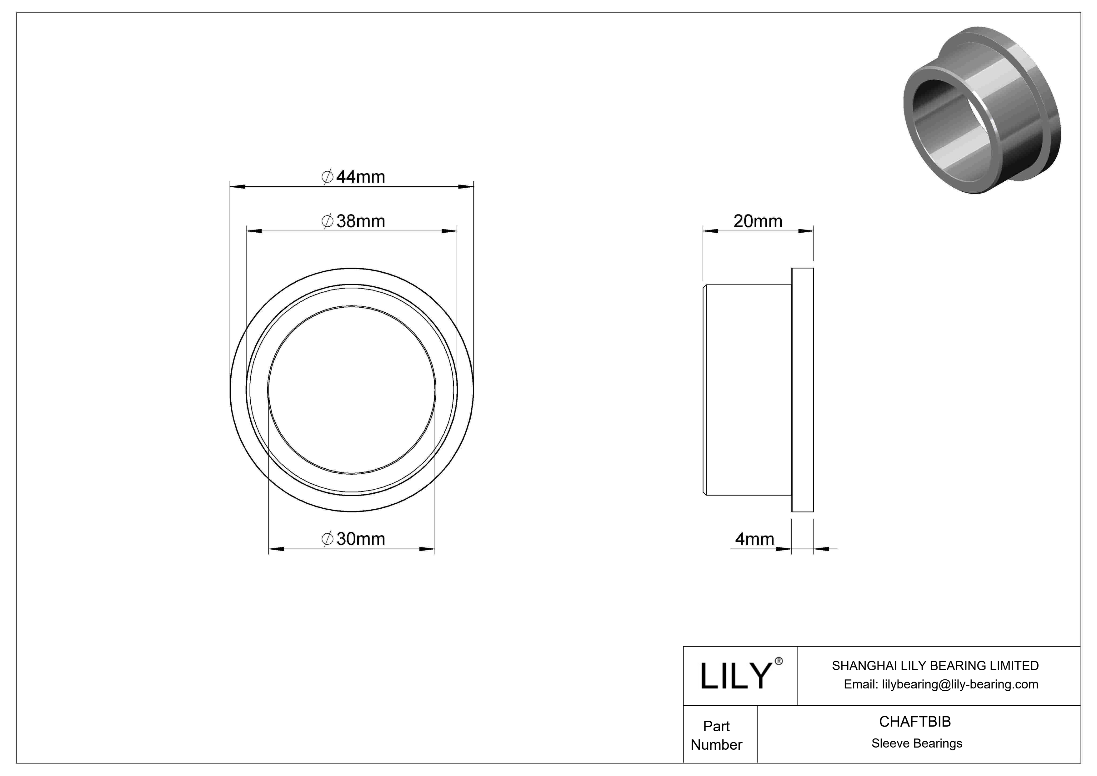 CHAFTBIB 轻载干运转法兰滑动轴承 cad drawing