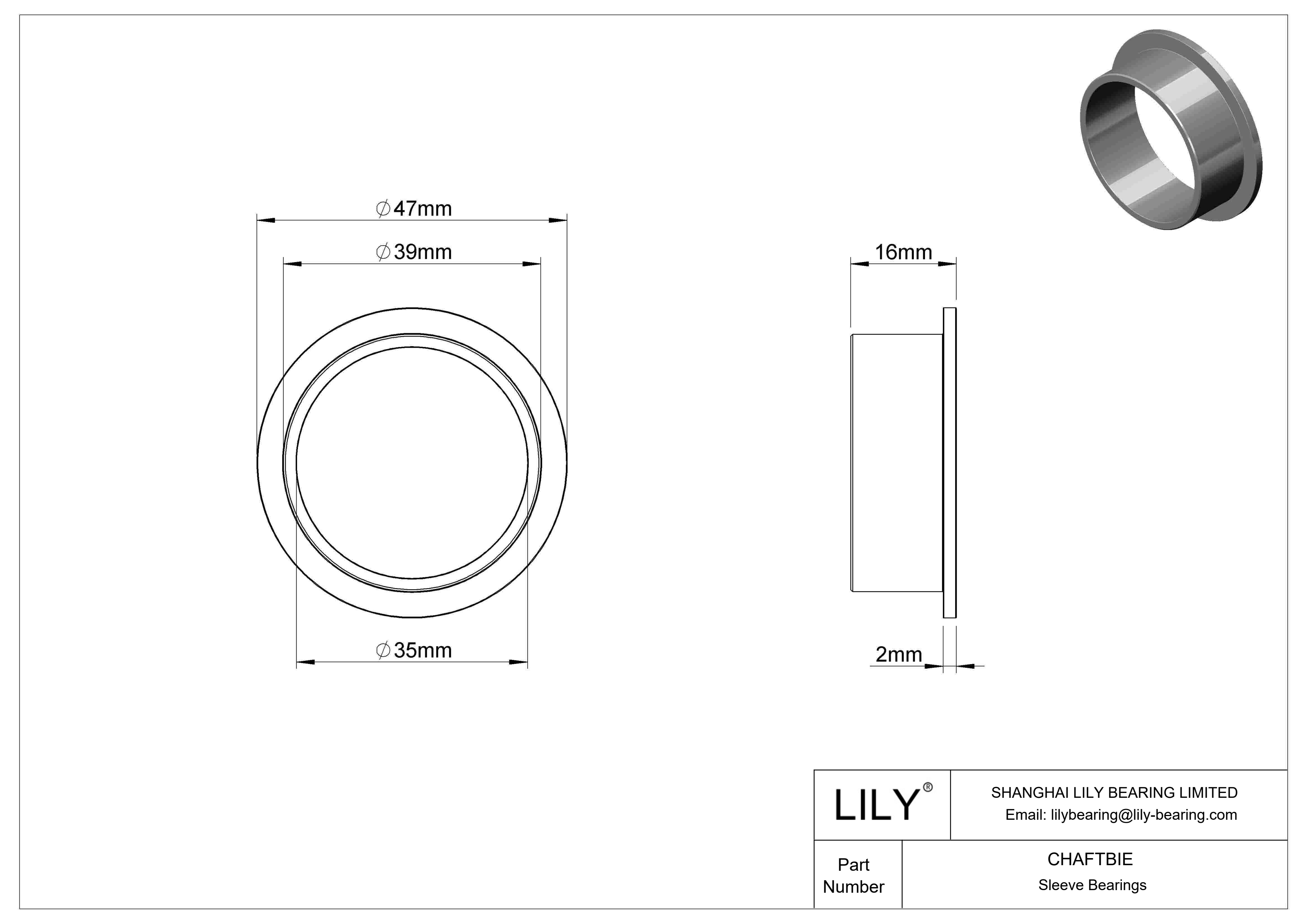 CHAFTBIE 轻载干运转法兰滑动轴承 cad drawing