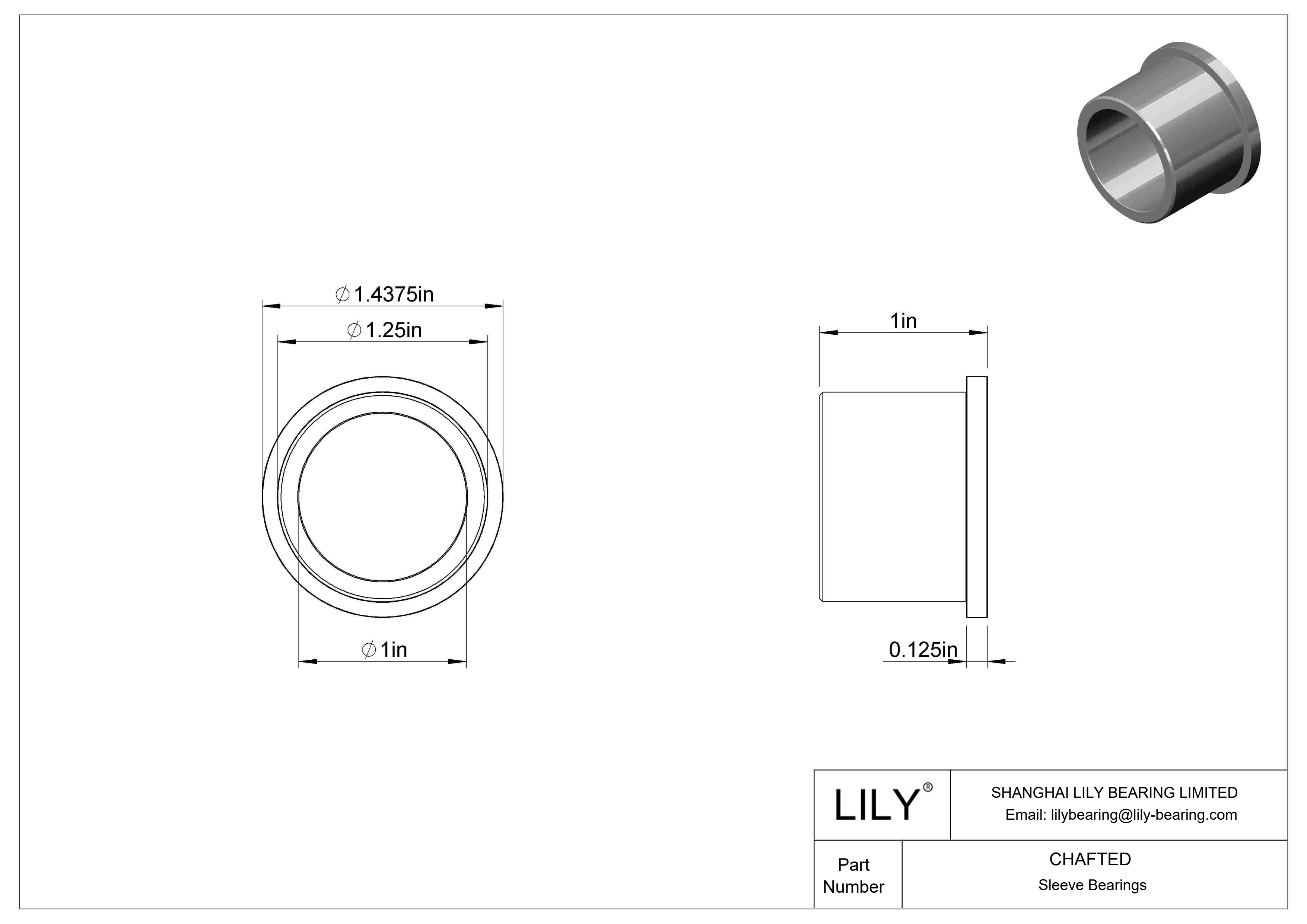 CHAFTED 轻载干运转法兰滑动轴承 cad drawing