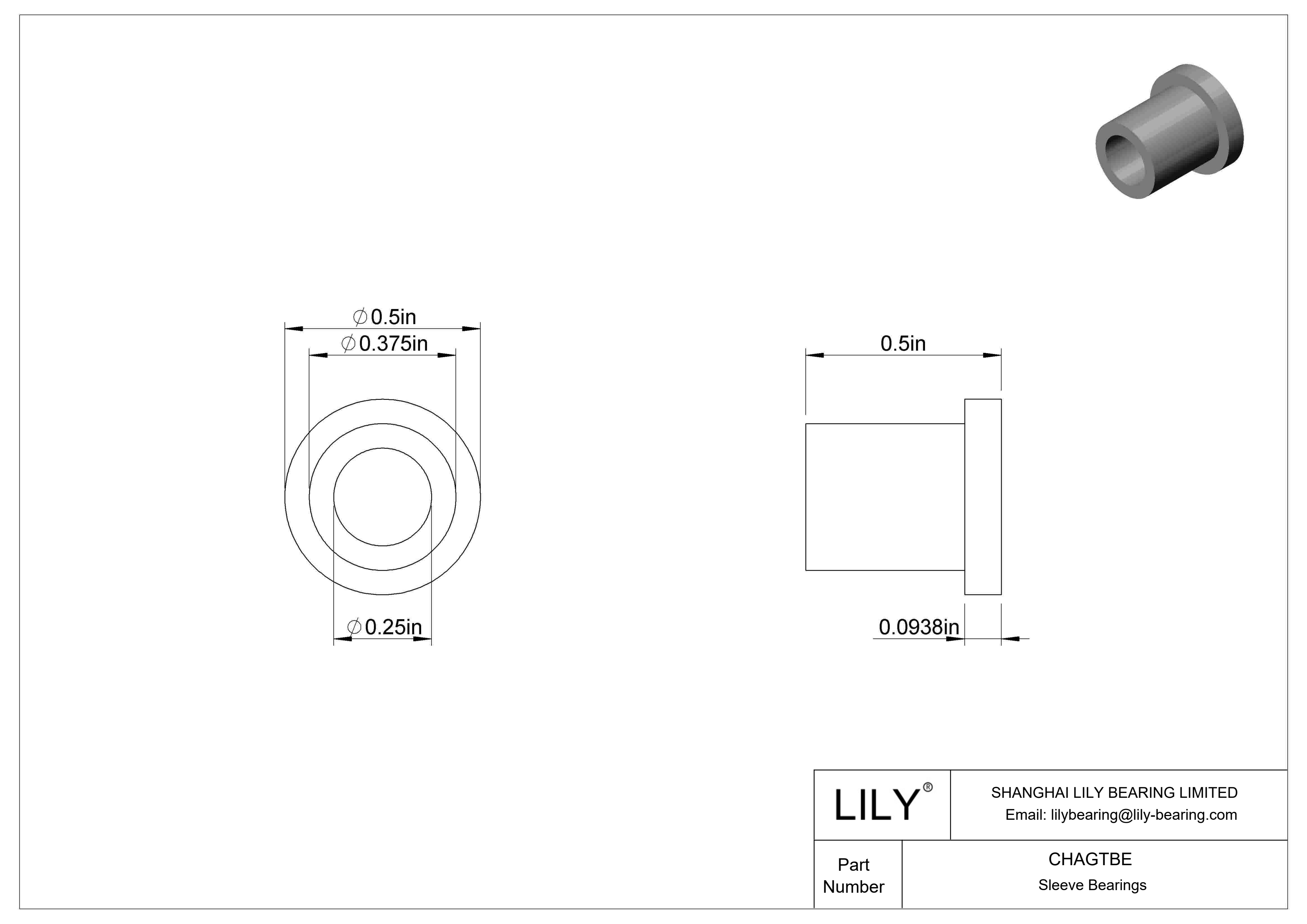 CHAGTBE 超低摩擦干运转法兰滑动轴承 cad drawing