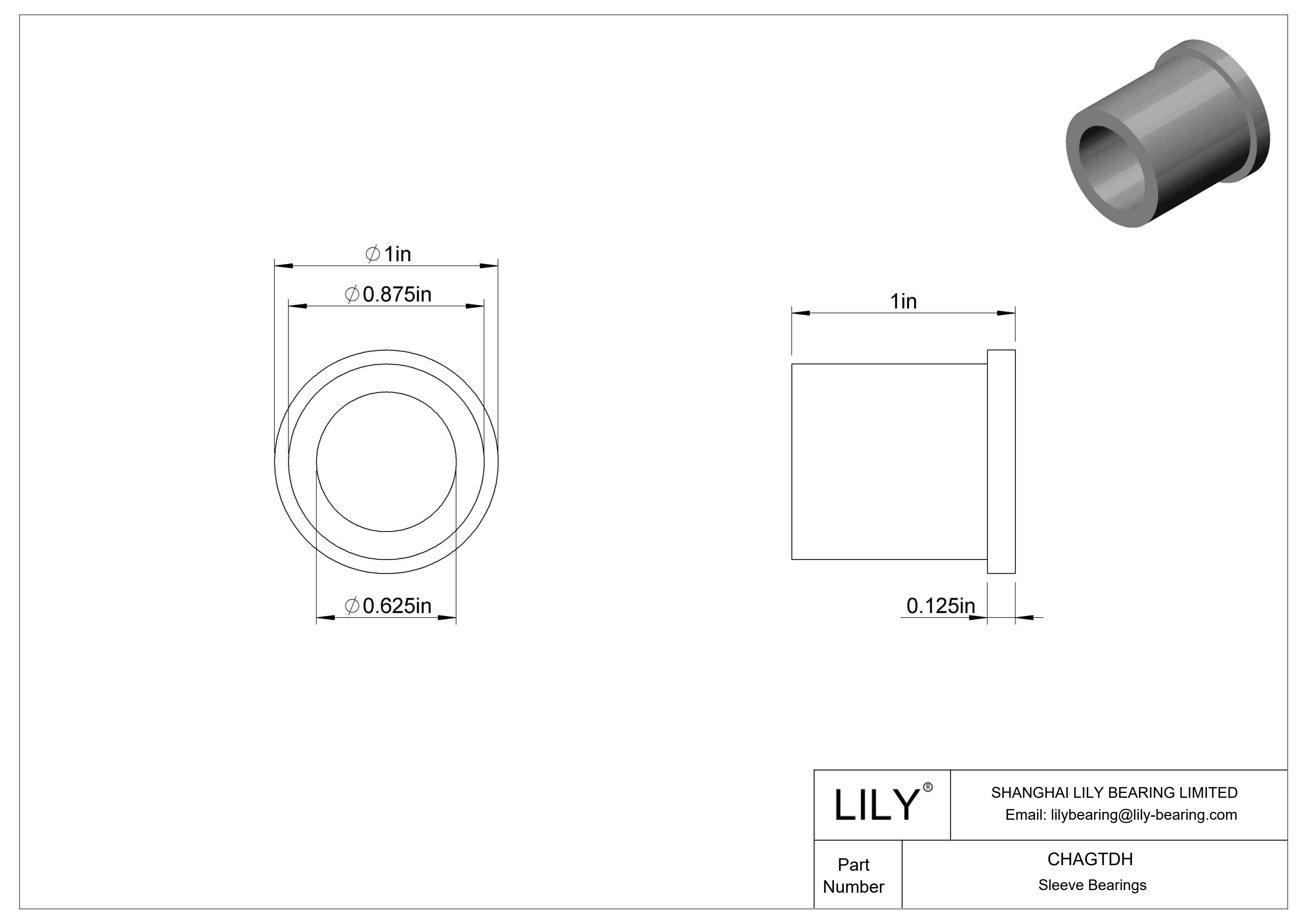 CHAGTDH 超低摩擦干运转法兰滑动轴承 cad drawing