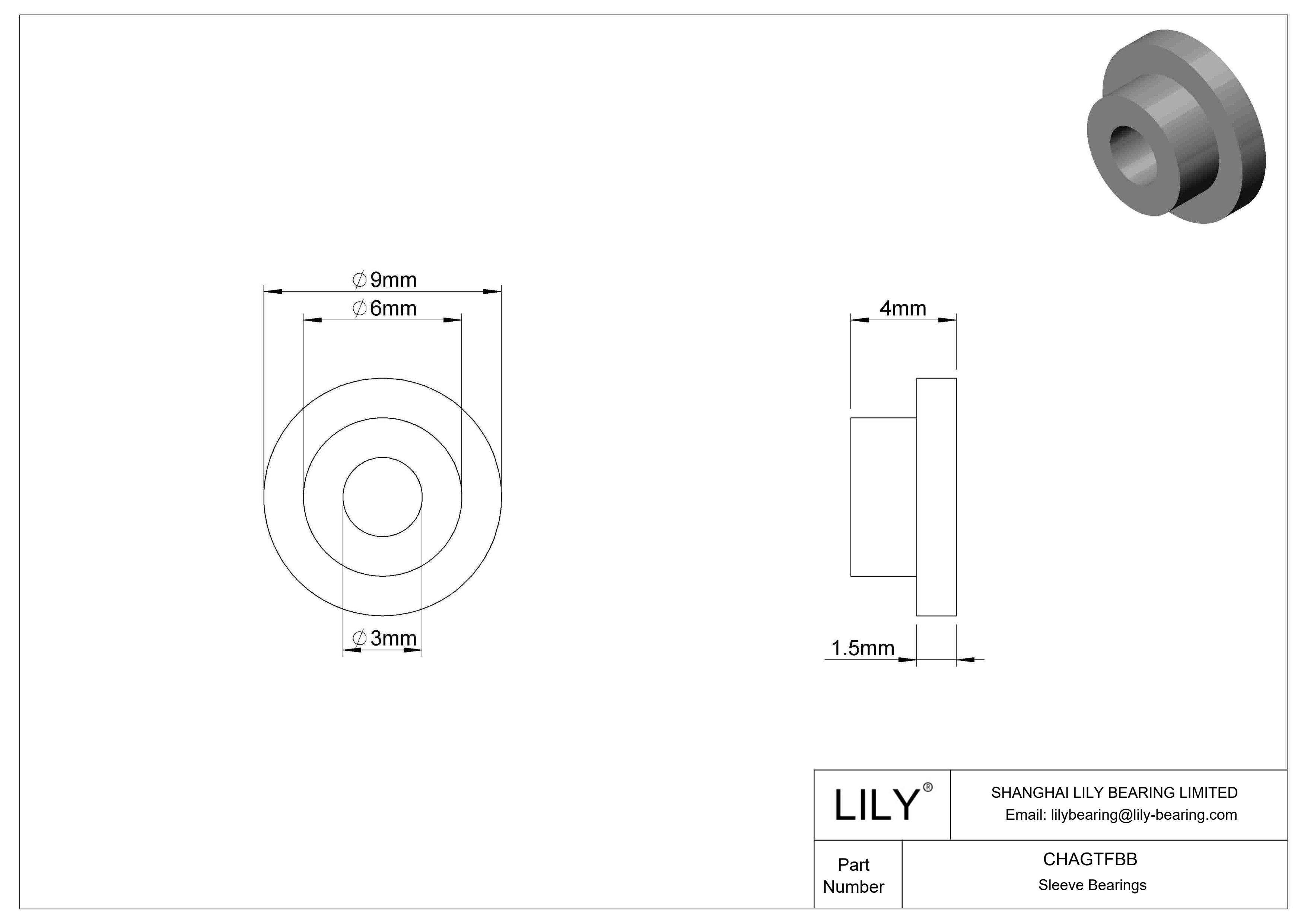 CHAGTFBB 超低摩擦干运转法兰滑动轴承 cad drawing