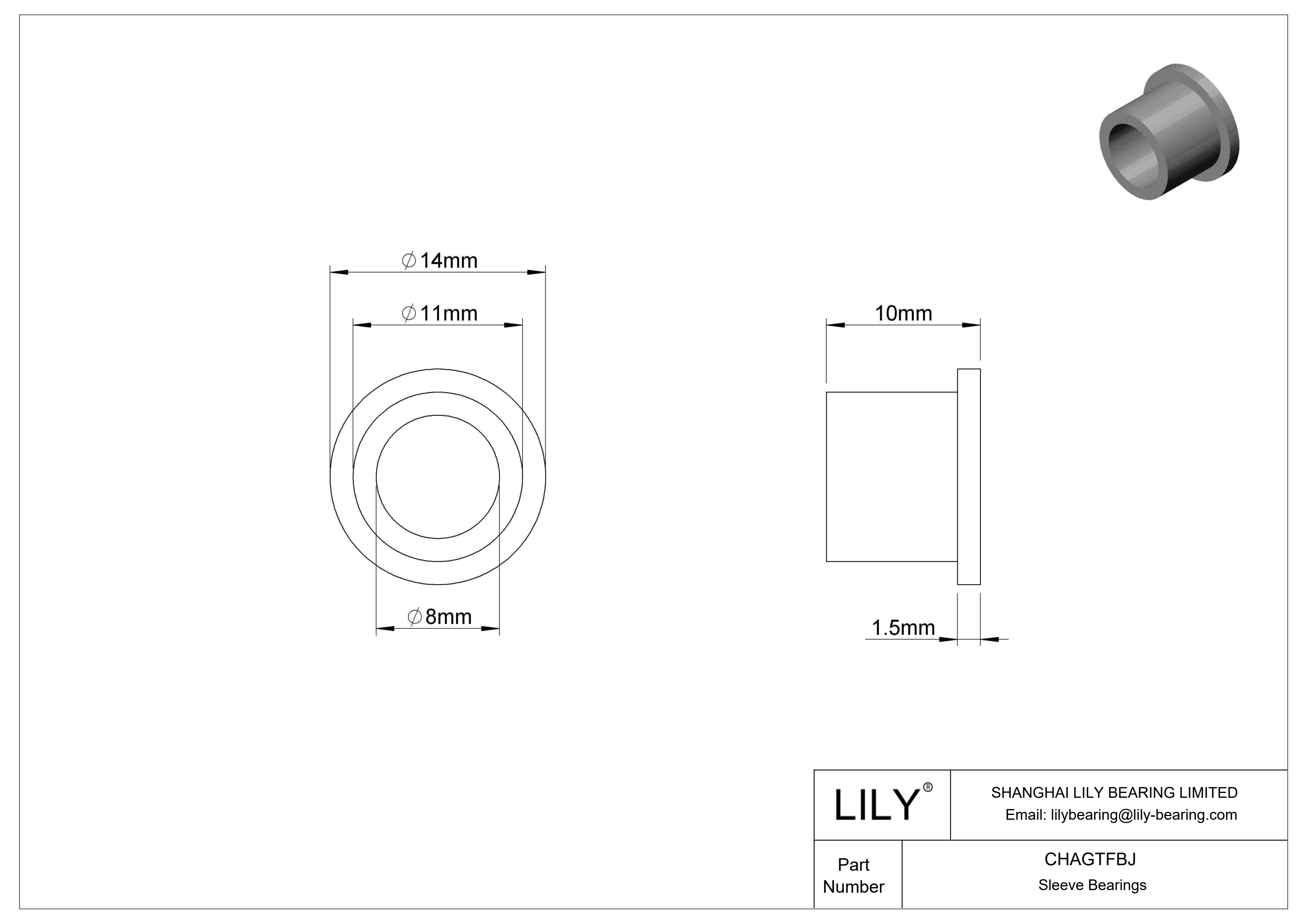 CHAGTFBJ 超低摩擦干运转法兰滑动轴承 cad drawing