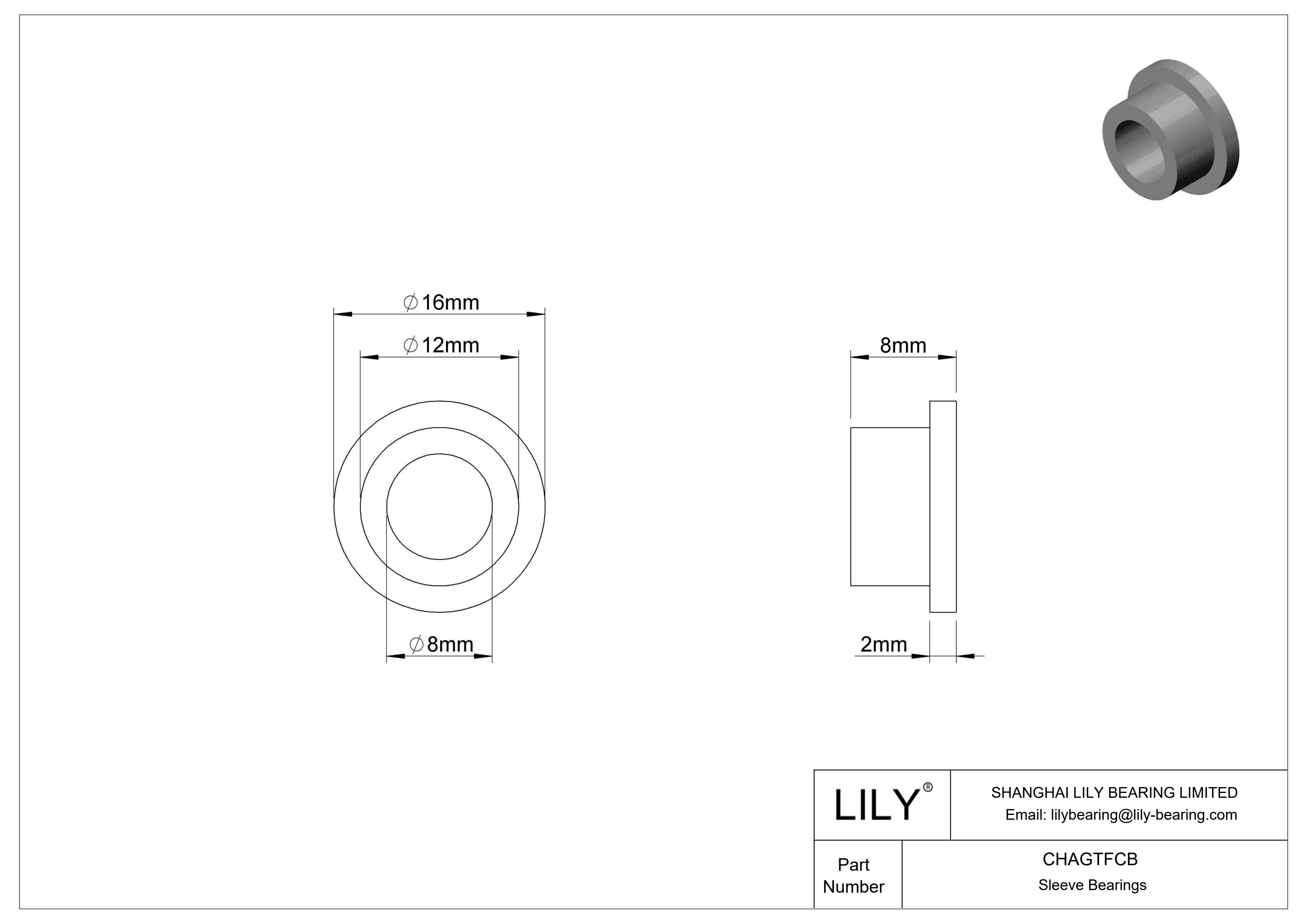 CHAGTFCB 超低摩擦干运转法兰滑动轴承 cad drawing