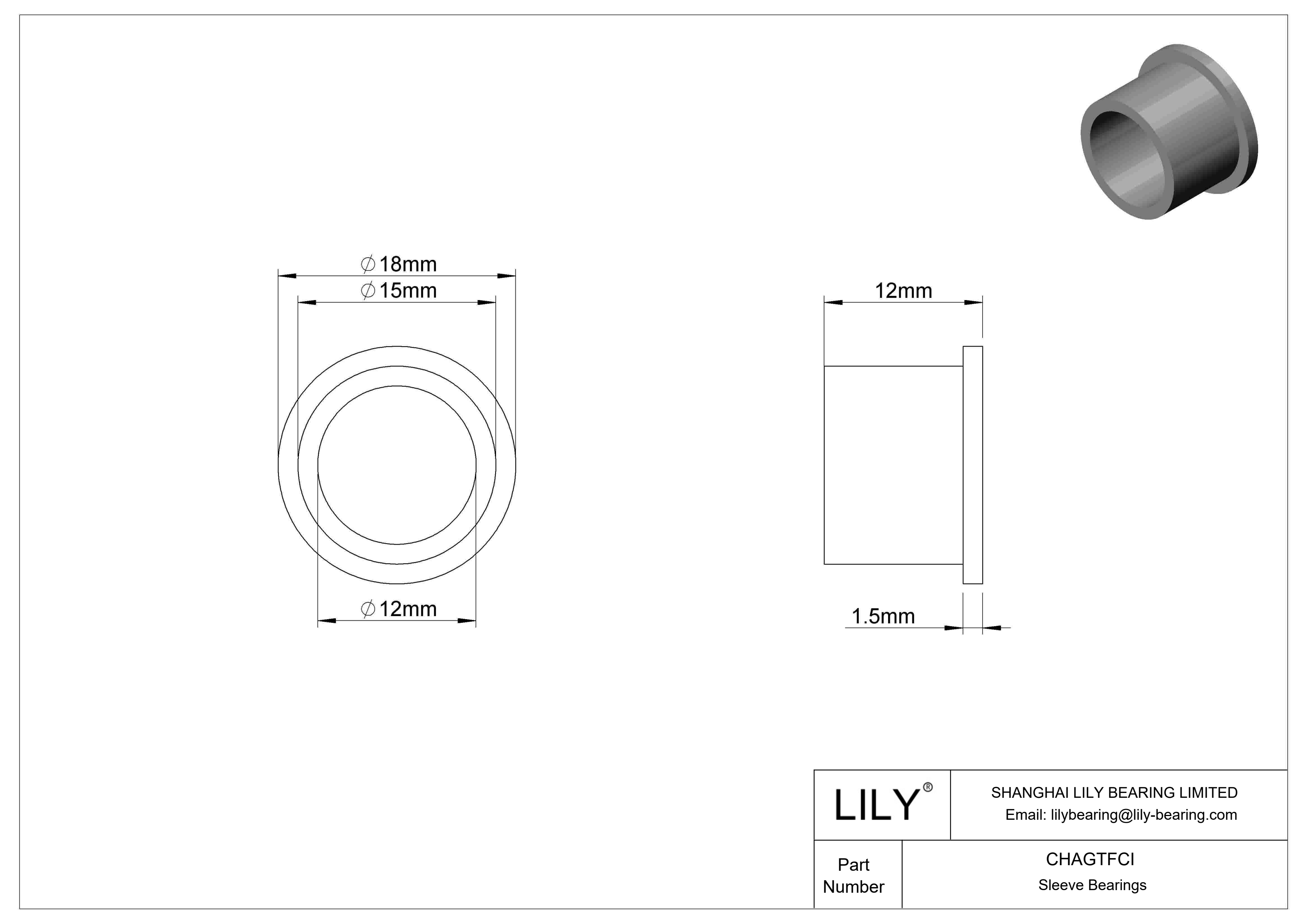 CHAGTFCI 超低摩擦干运转法兰滑动轴承 cad drawing