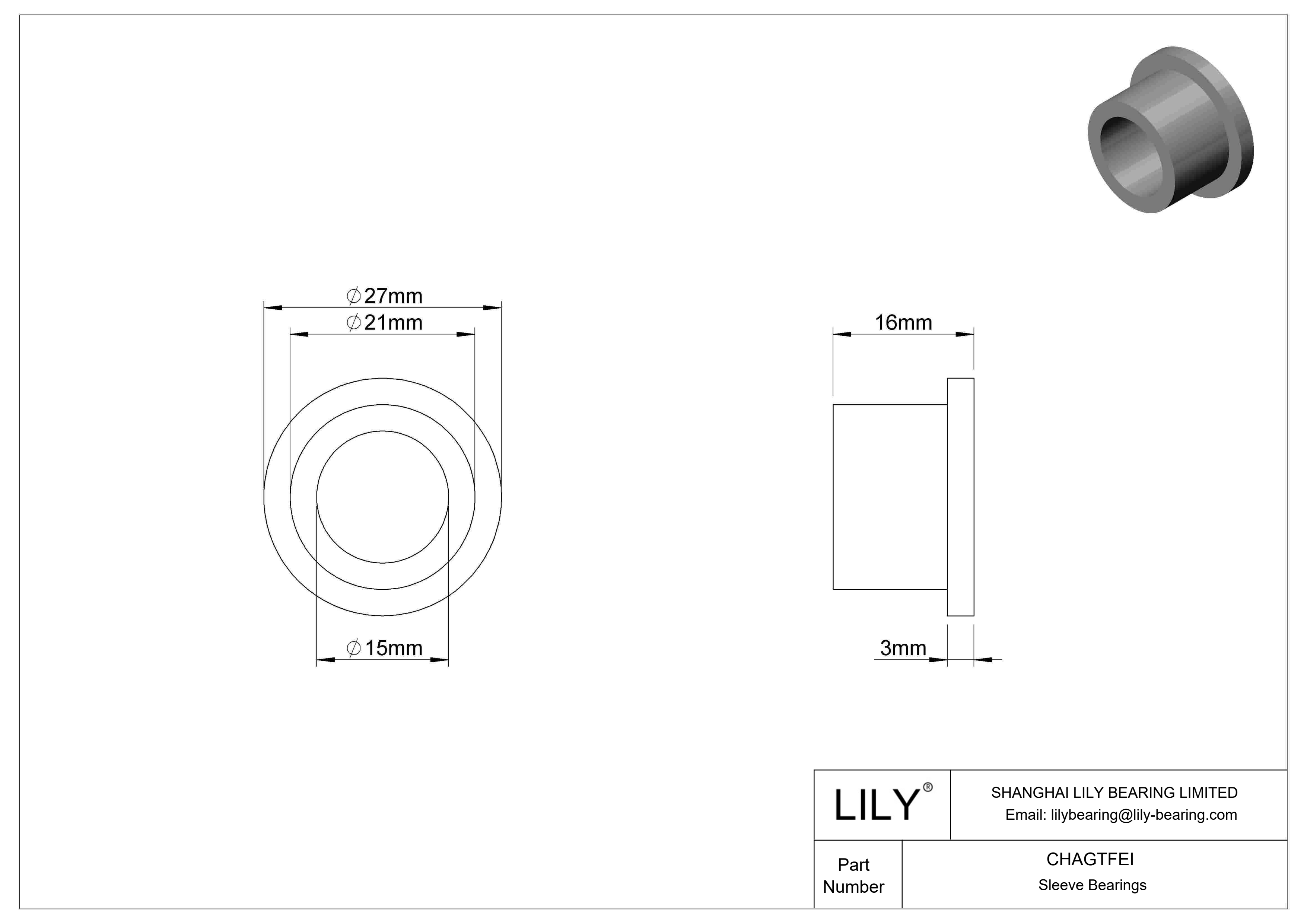 CHAGTFEI 超低摩擦干运转法兰滑动轴承 cad drawing