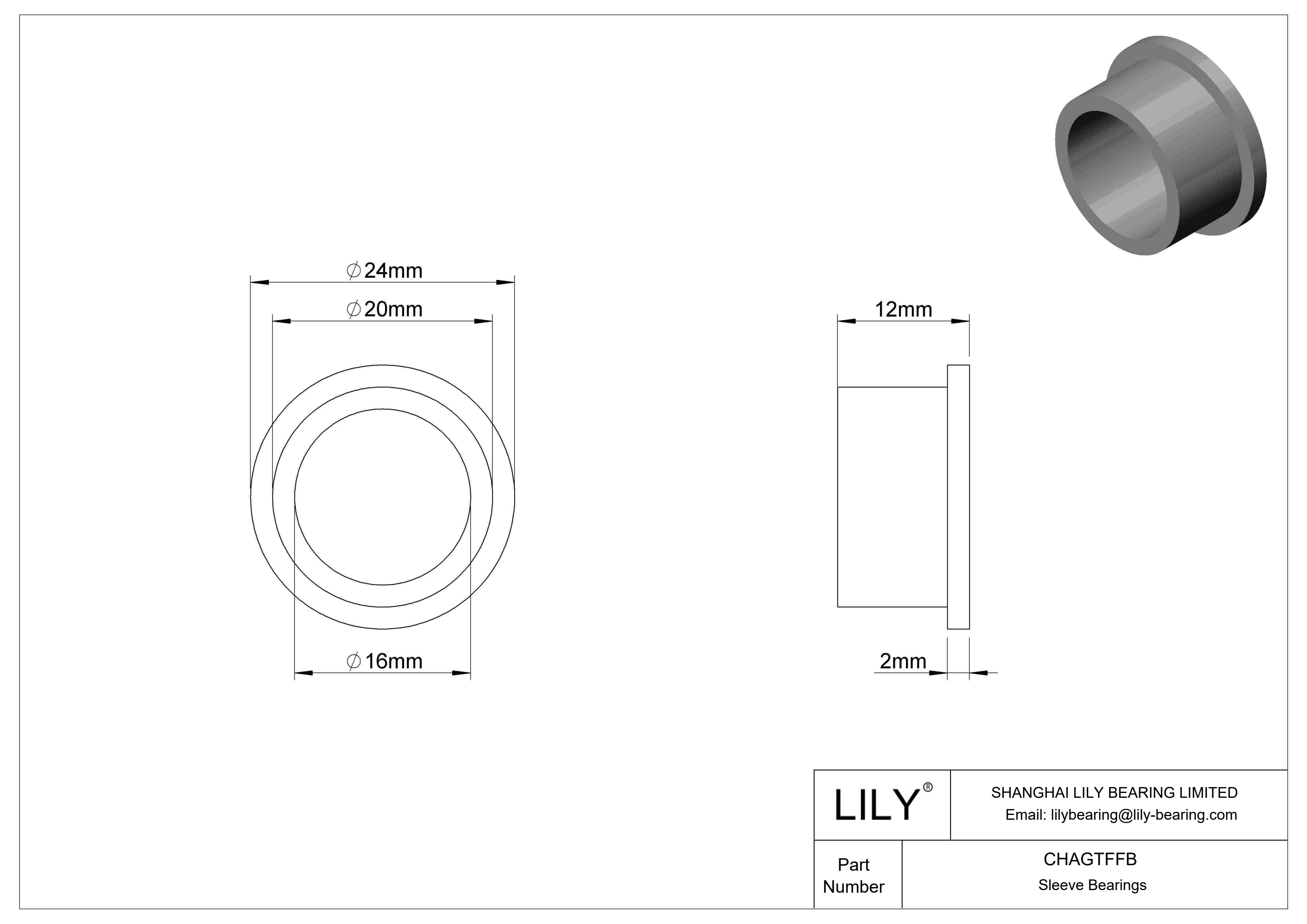 CHAGTFFB 超低摩擦干运转法兰滑动轴承 cad drawing