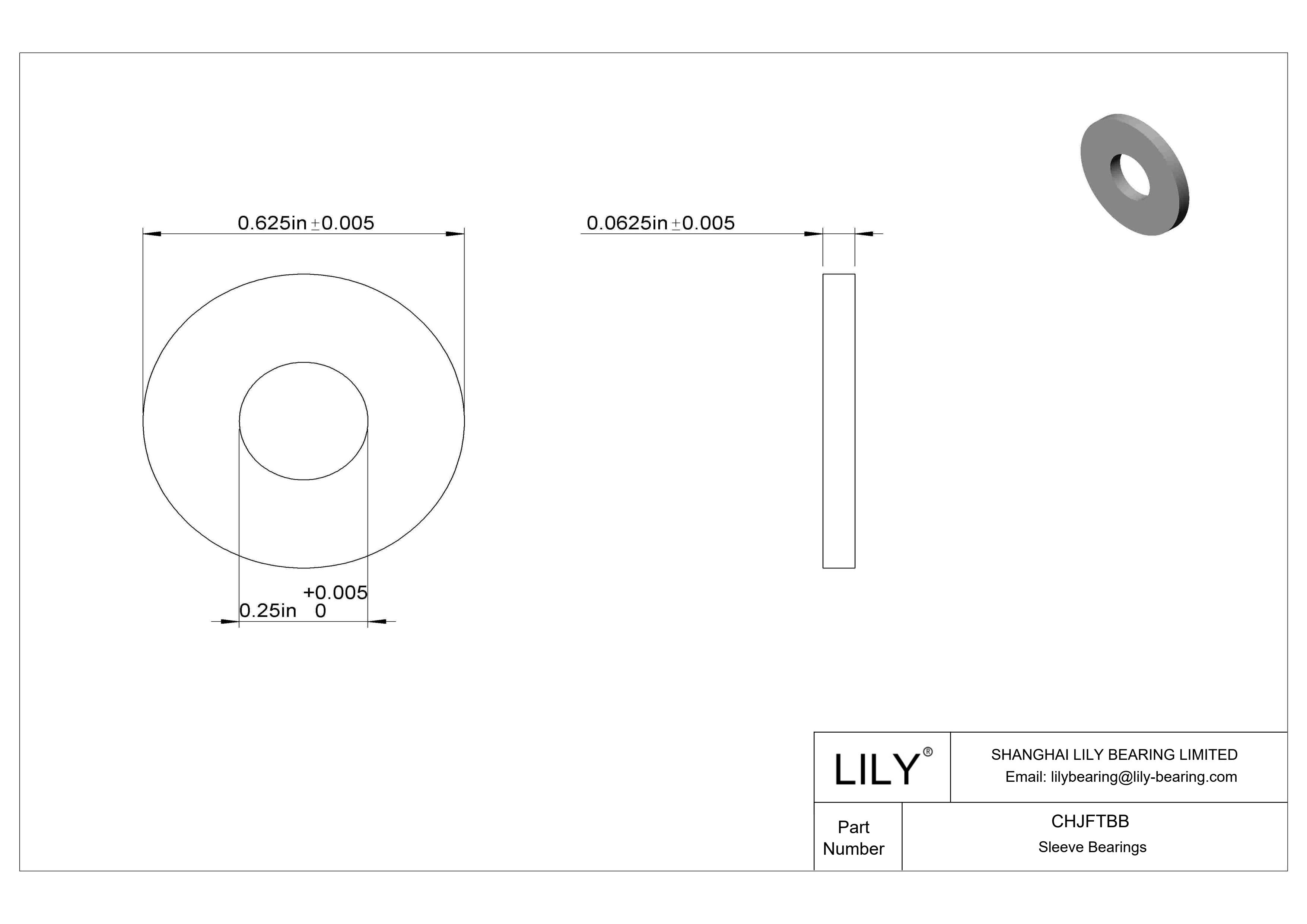 CHJFTBB 轻载干运行推力轴承 cad drawing