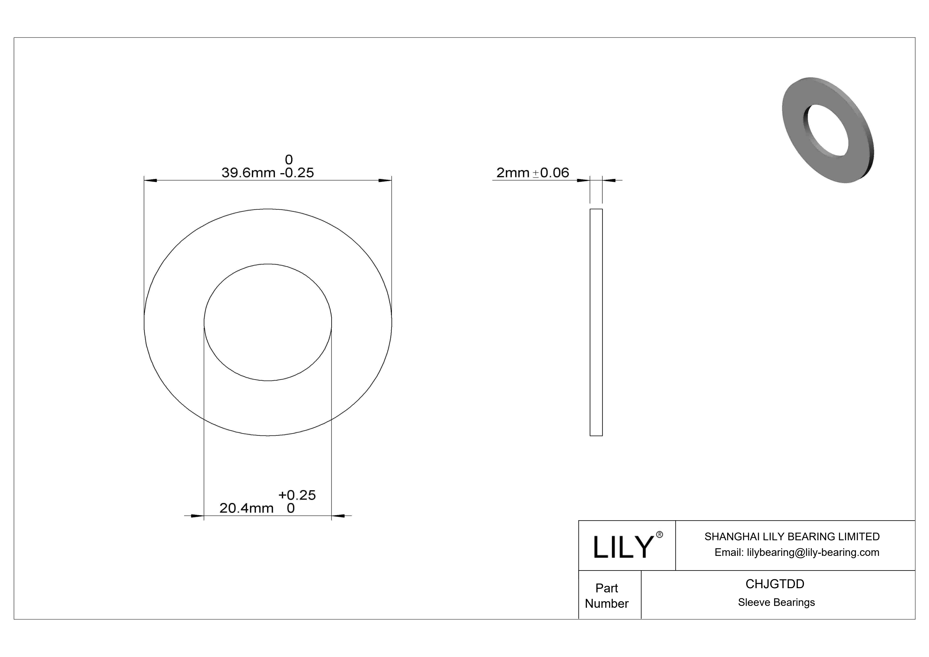 CHJGTDD 超低摩擦干运转推力轴承 cad drawing