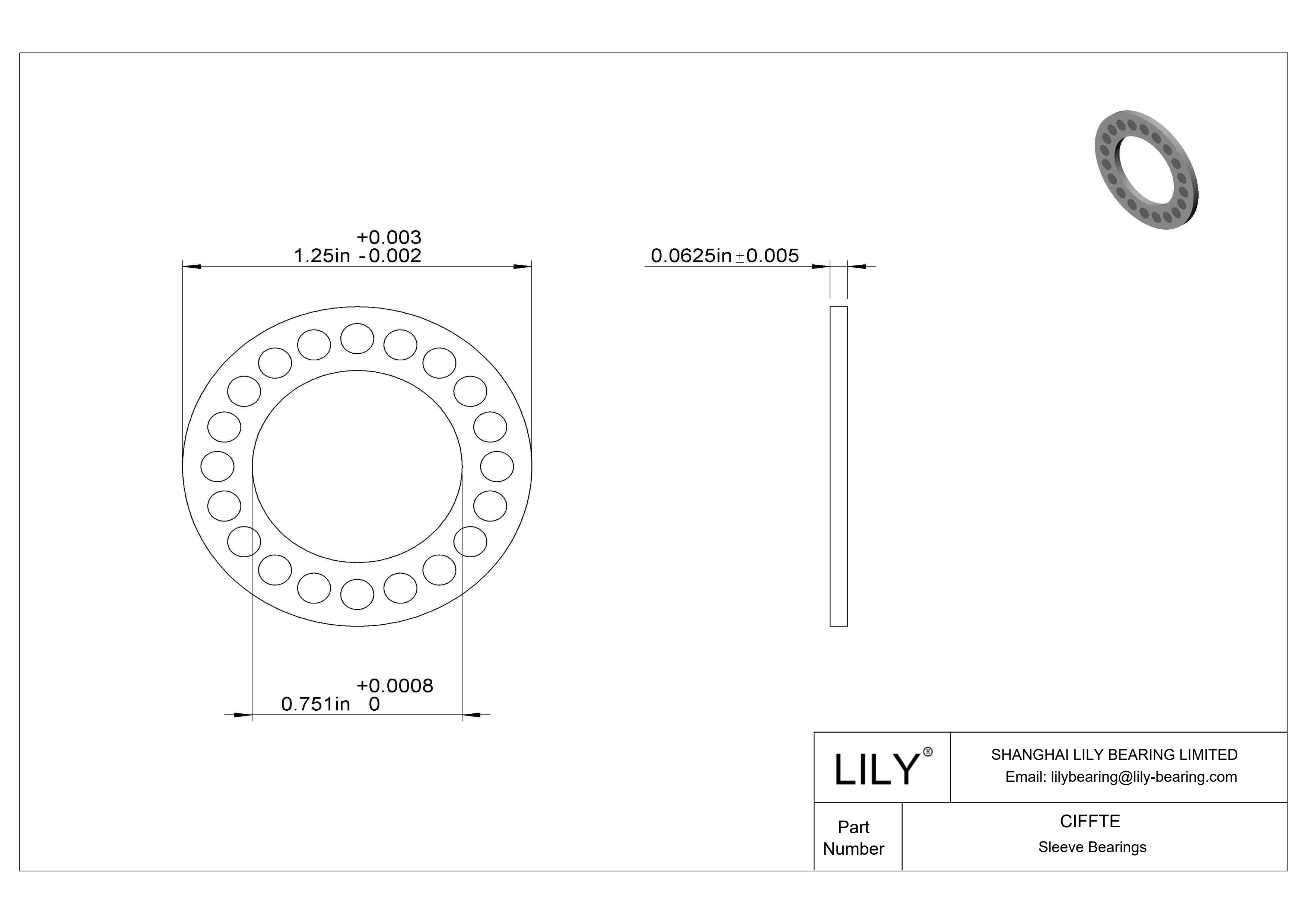 CIFFTE Rodamientos axiales de funcionamiento en seco para altas temperaturas cad drawing