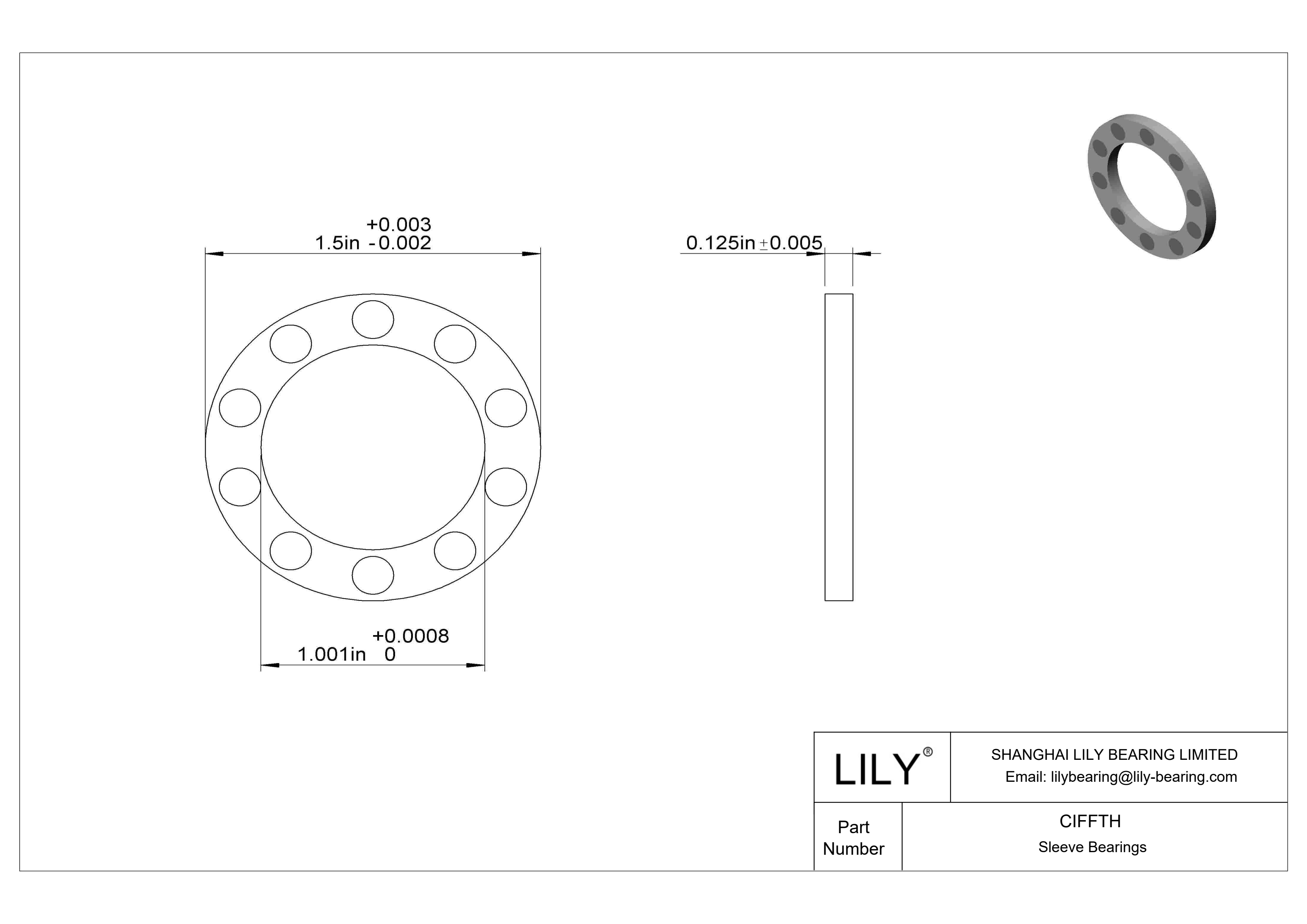 CIFFTH 高温干运转推力轴承 cad drawing