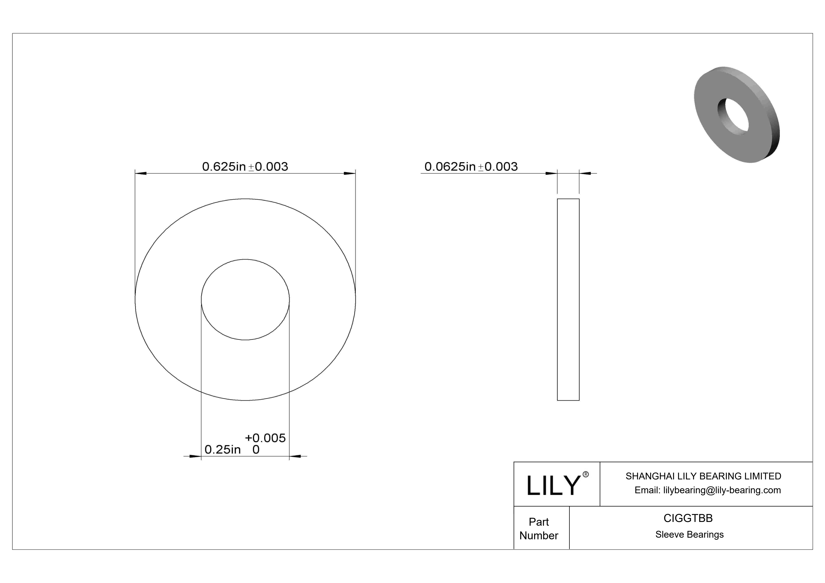 CIGGTBB 食品工业干运转推力轴承 cad drawing