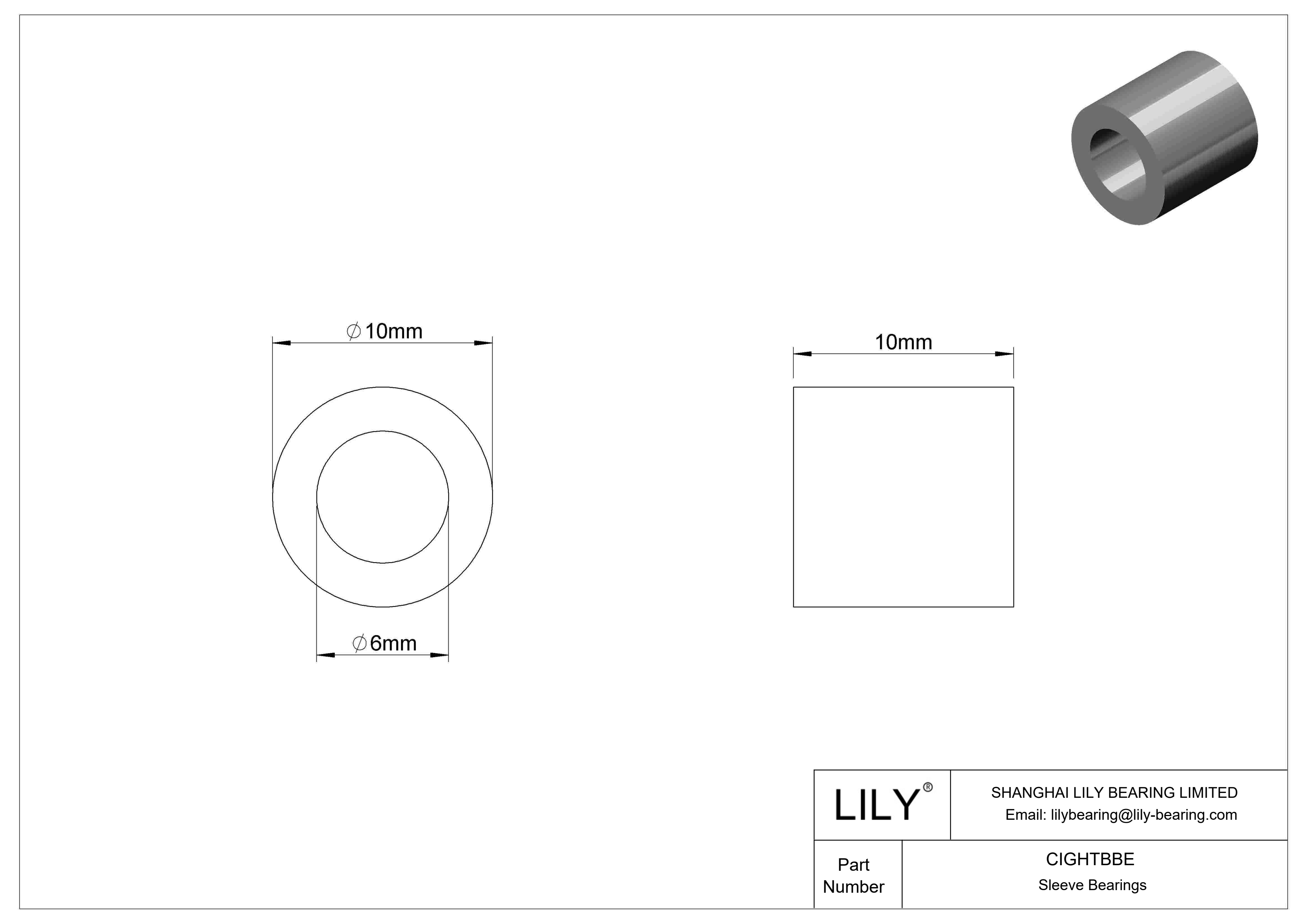 CIGHTBBE 耐腐蚀套筒轴承 cad drawing