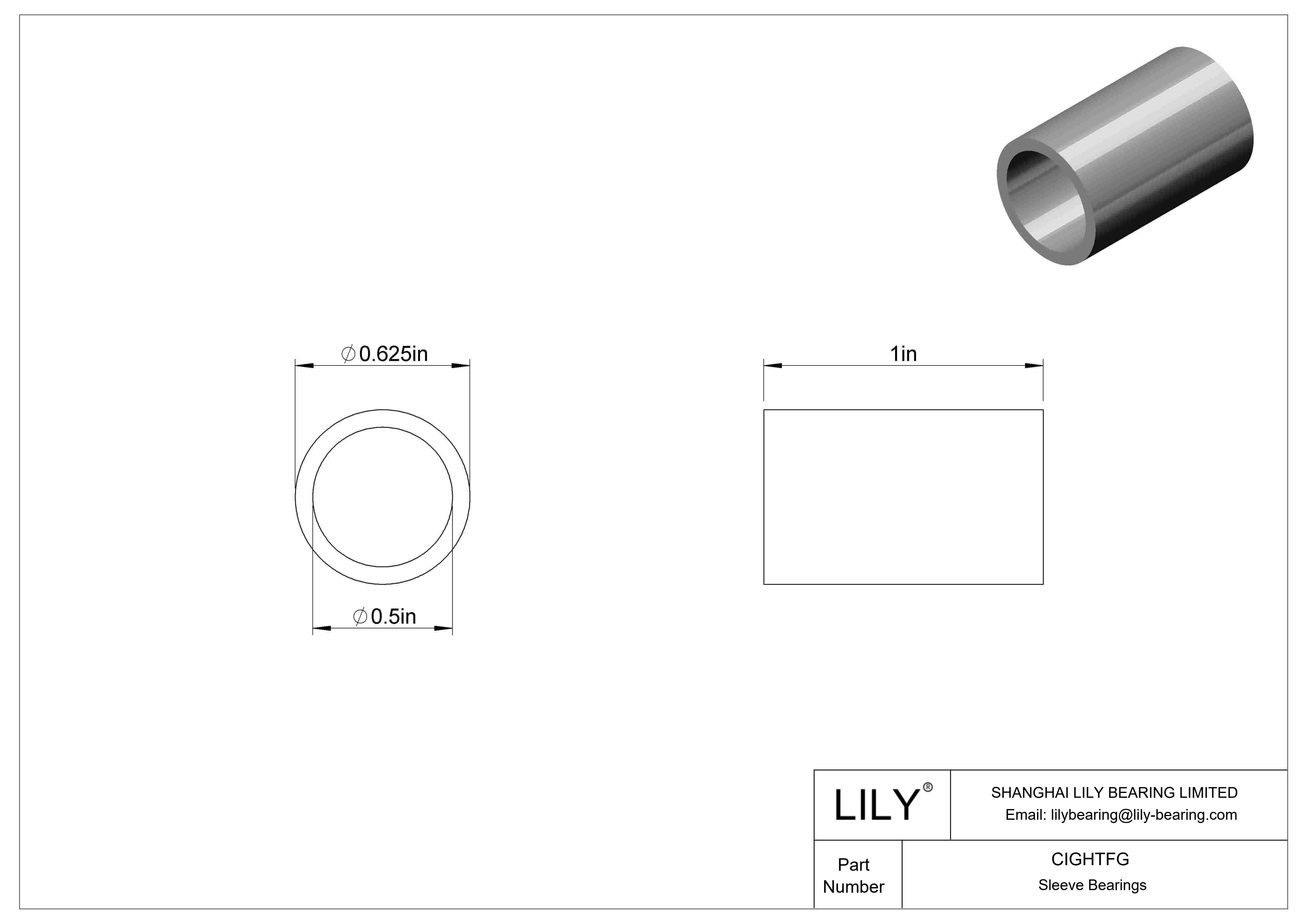 CIGHTFG 耐腐蚀套筒轴承 cad drawing