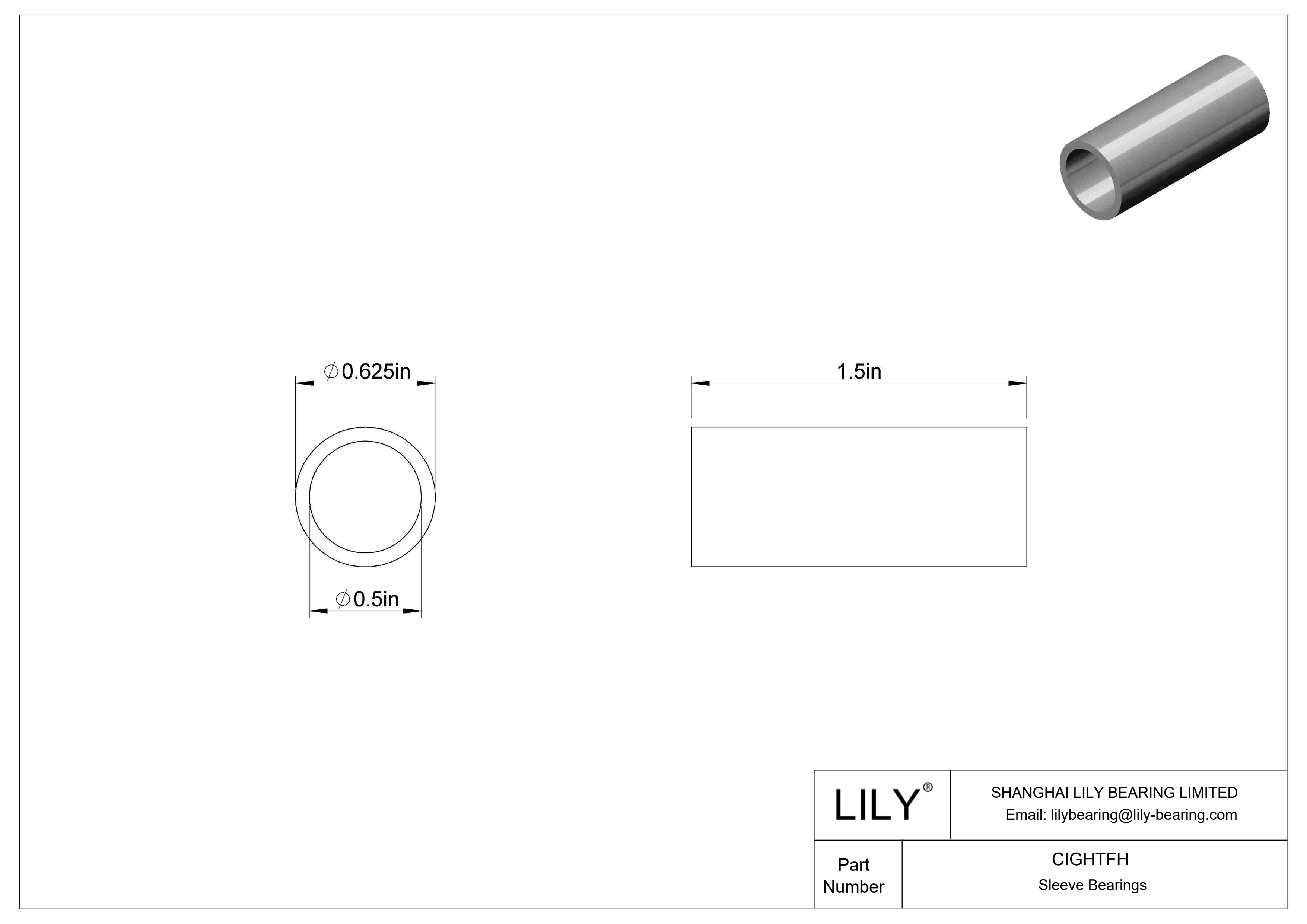 CIGHTFH 耐腐蚀套筒轴承 cad drawing