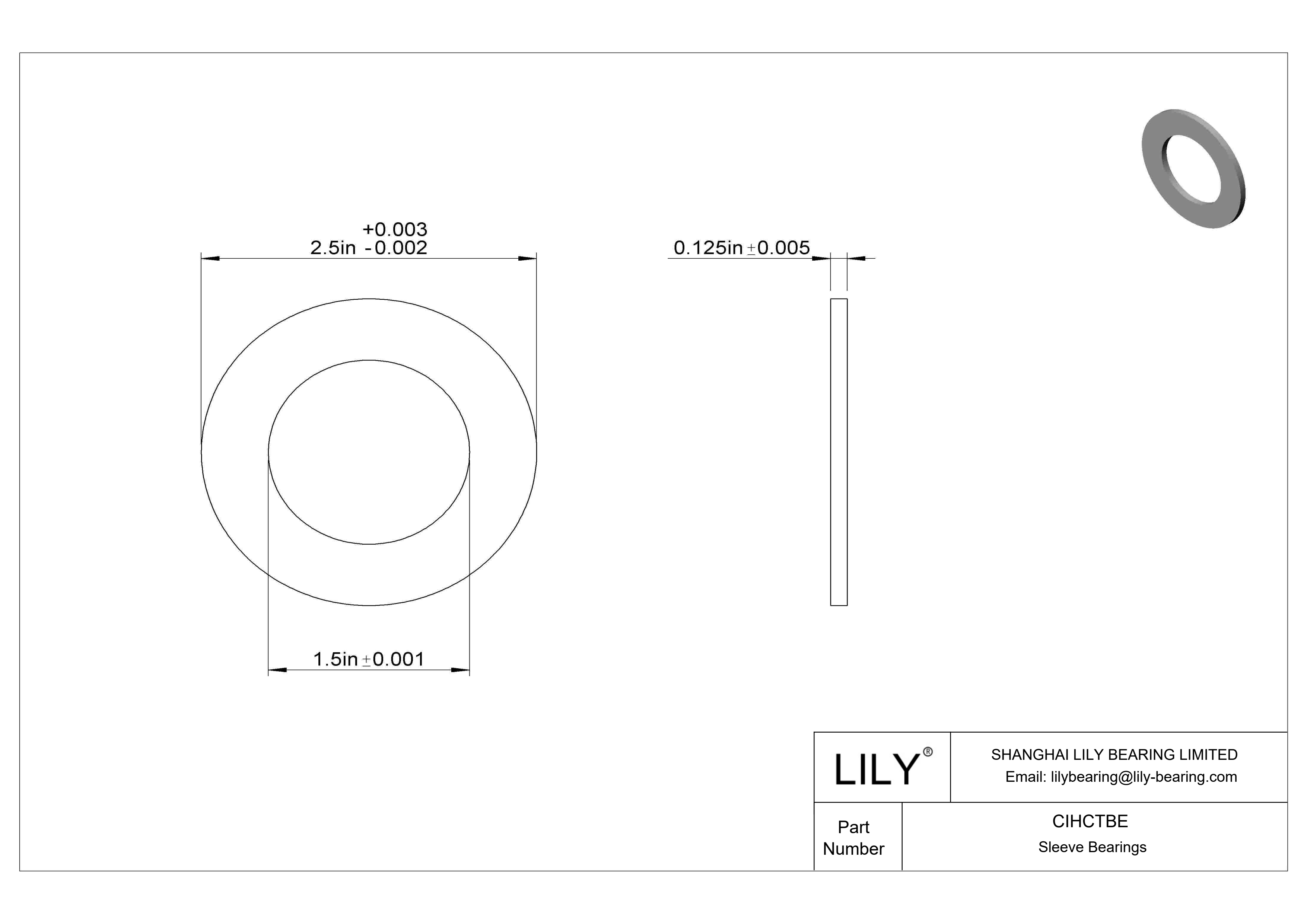 CIHCTBE Rodamientos axiales resistentes a la corrosión cad drawing