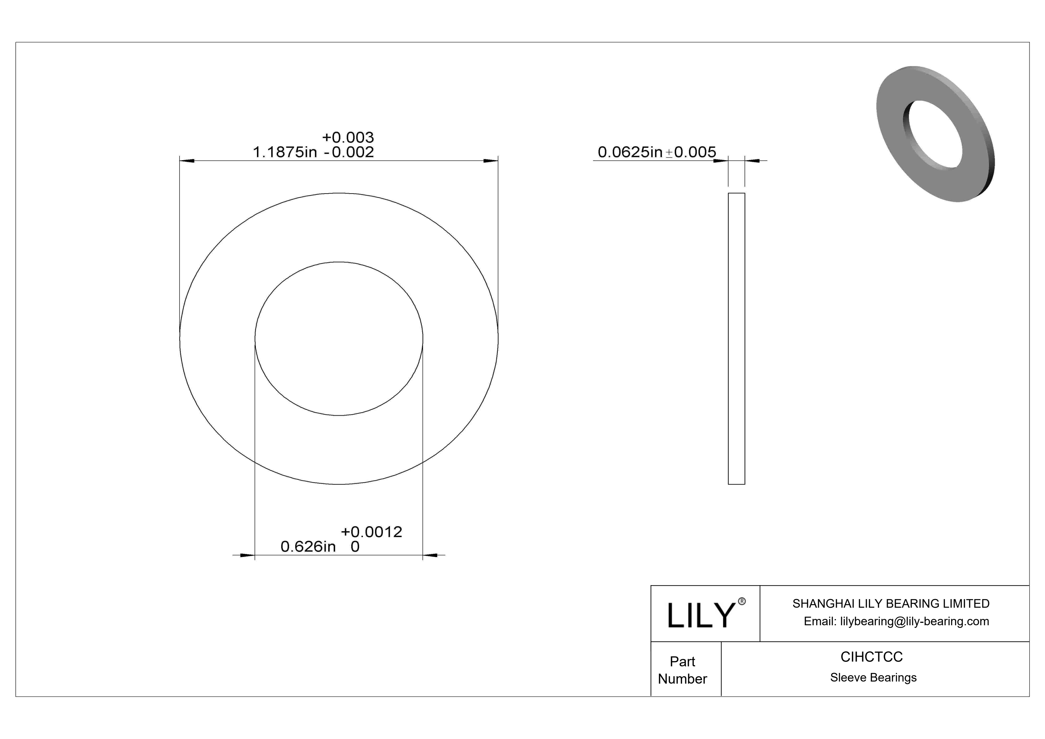 CIHCTCC 耐腐蚀推力轴承 cad drawing