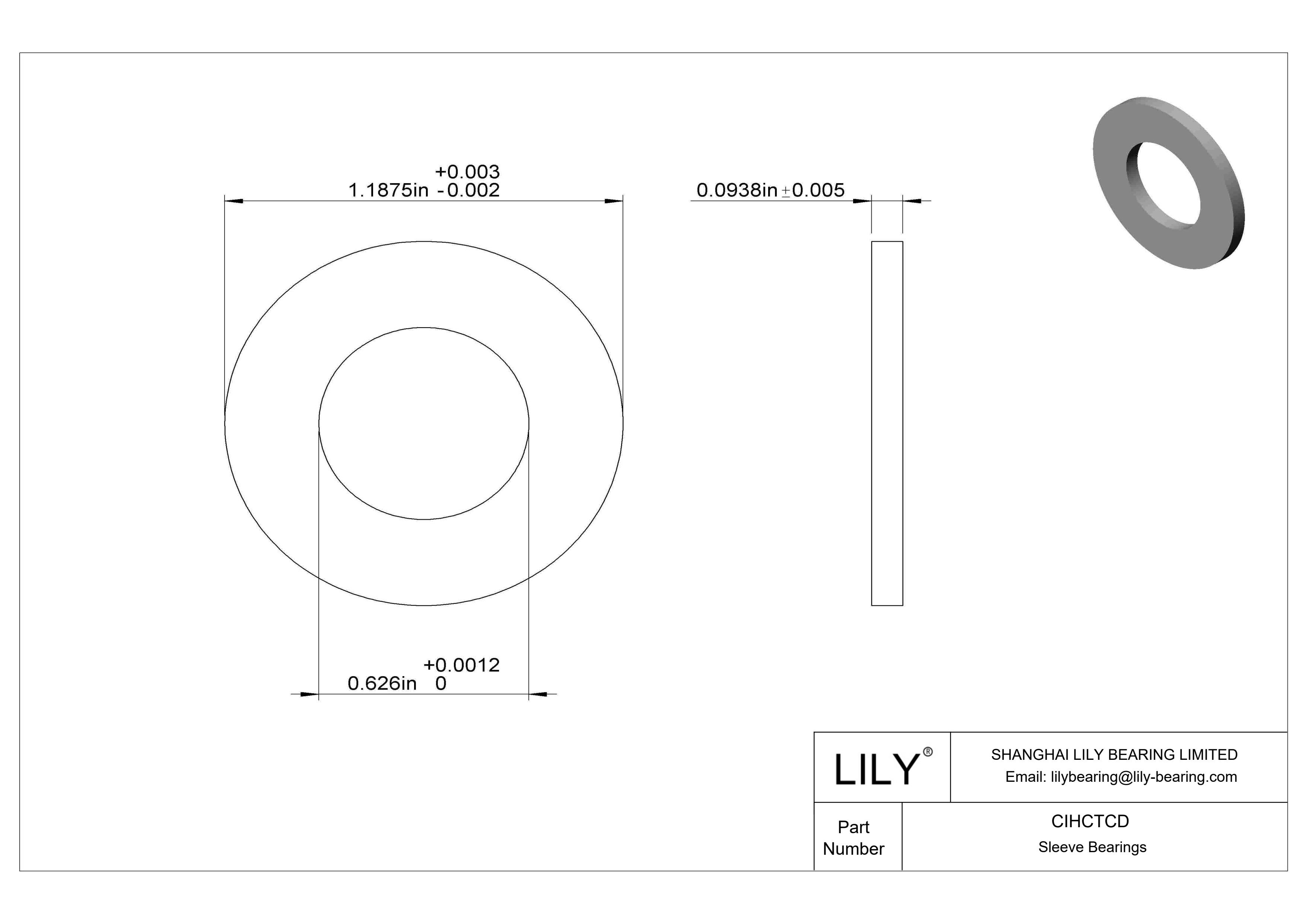 CIHCTCD Rodamientos axiales resistentes a la corrosión cad drawing