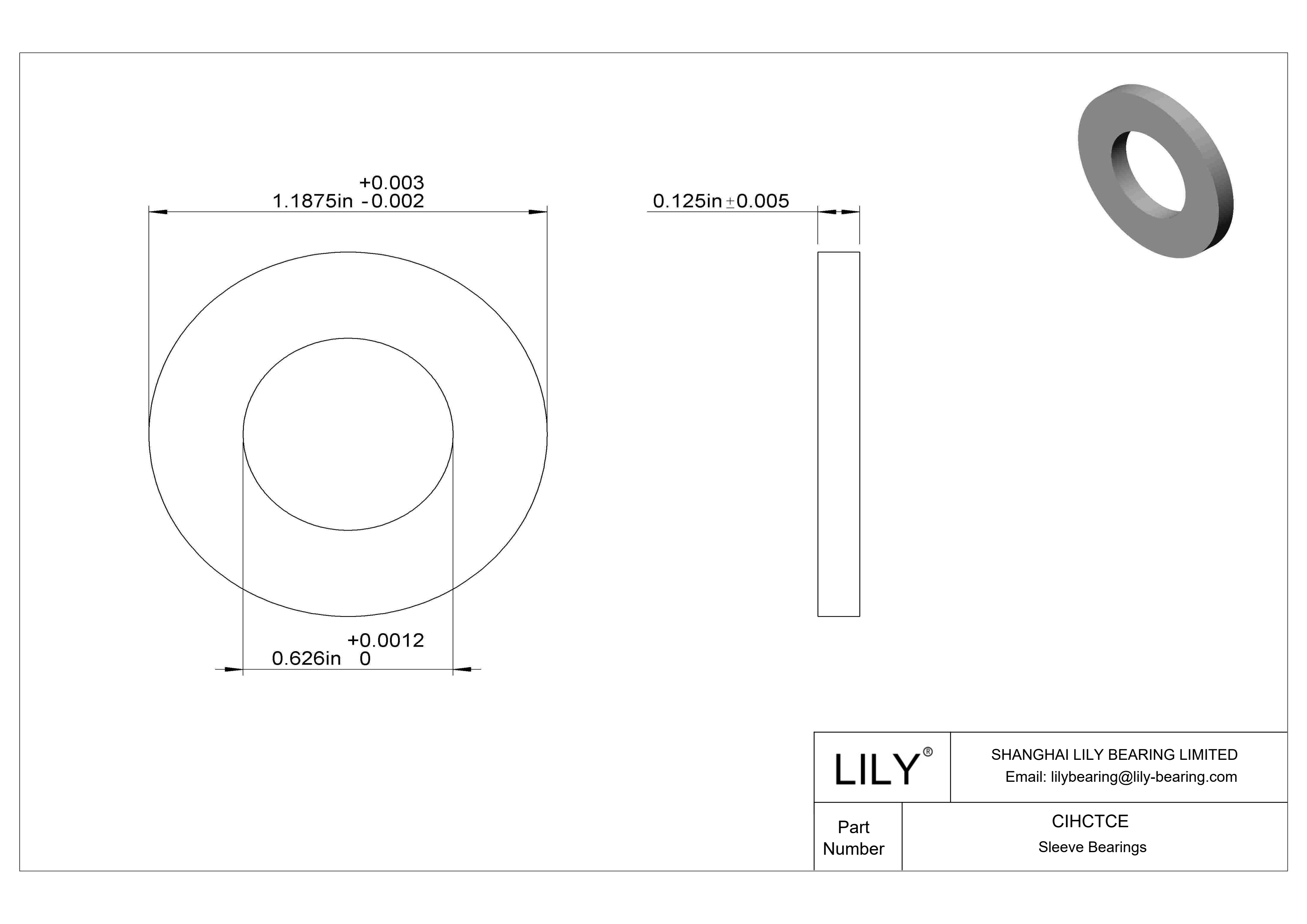 CIHCTCE Rodamientos axiales resistentes a la corrosión cad drawing