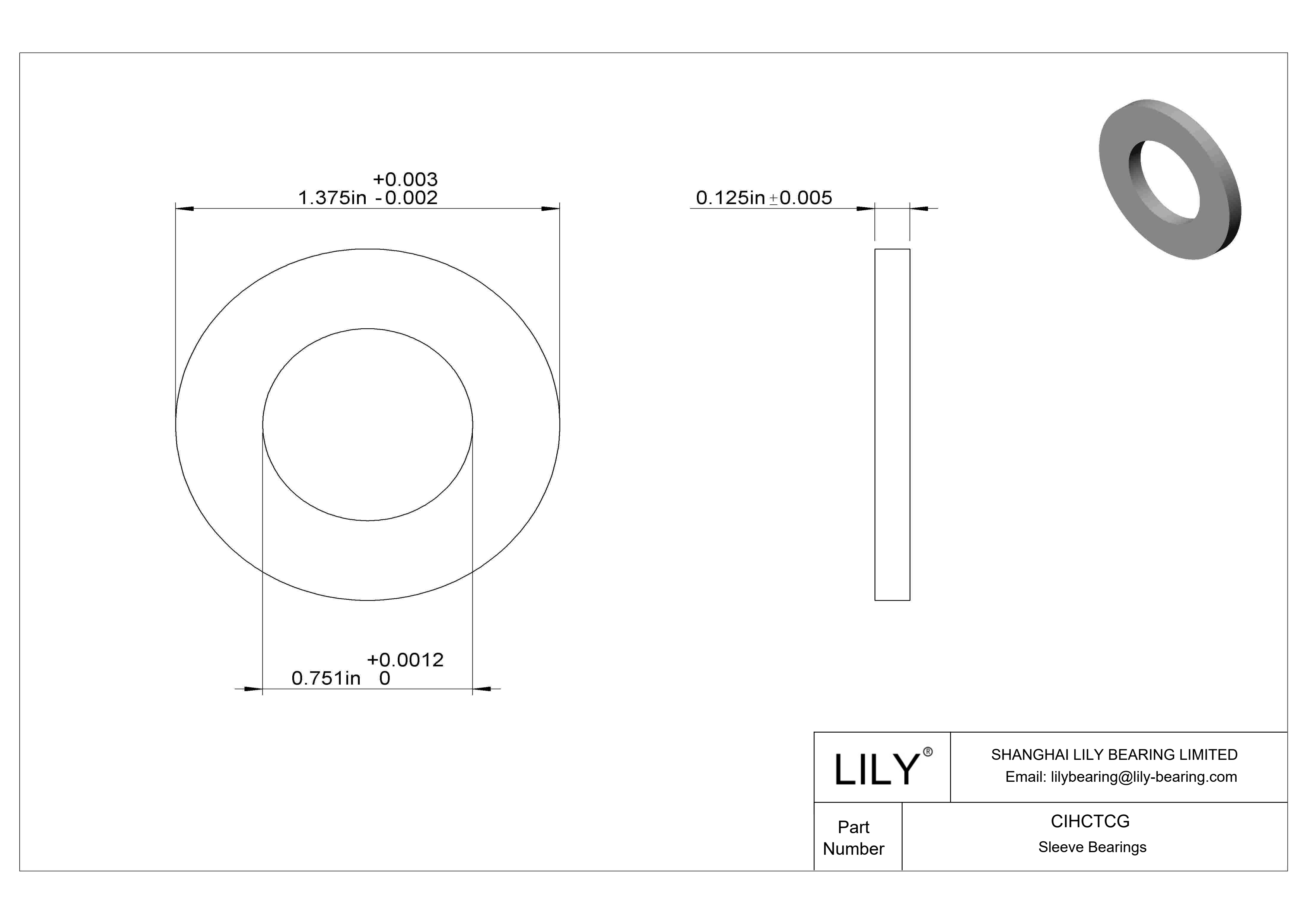 CIHCTCG 耐腐蚀推力轴承 cad drawing