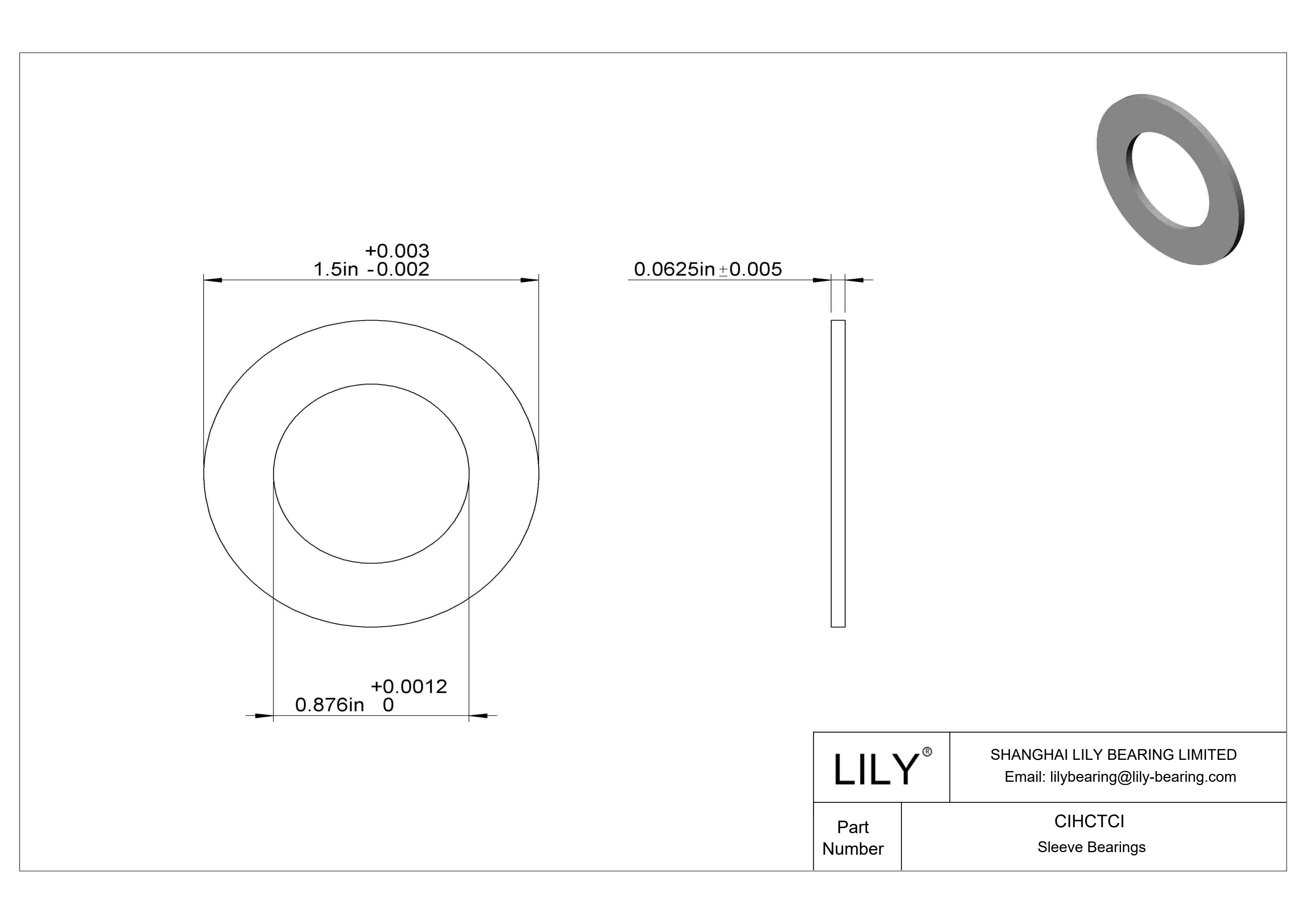 CIHCTCI Rodamientos axiales resistentes a la corrosión cad drawing