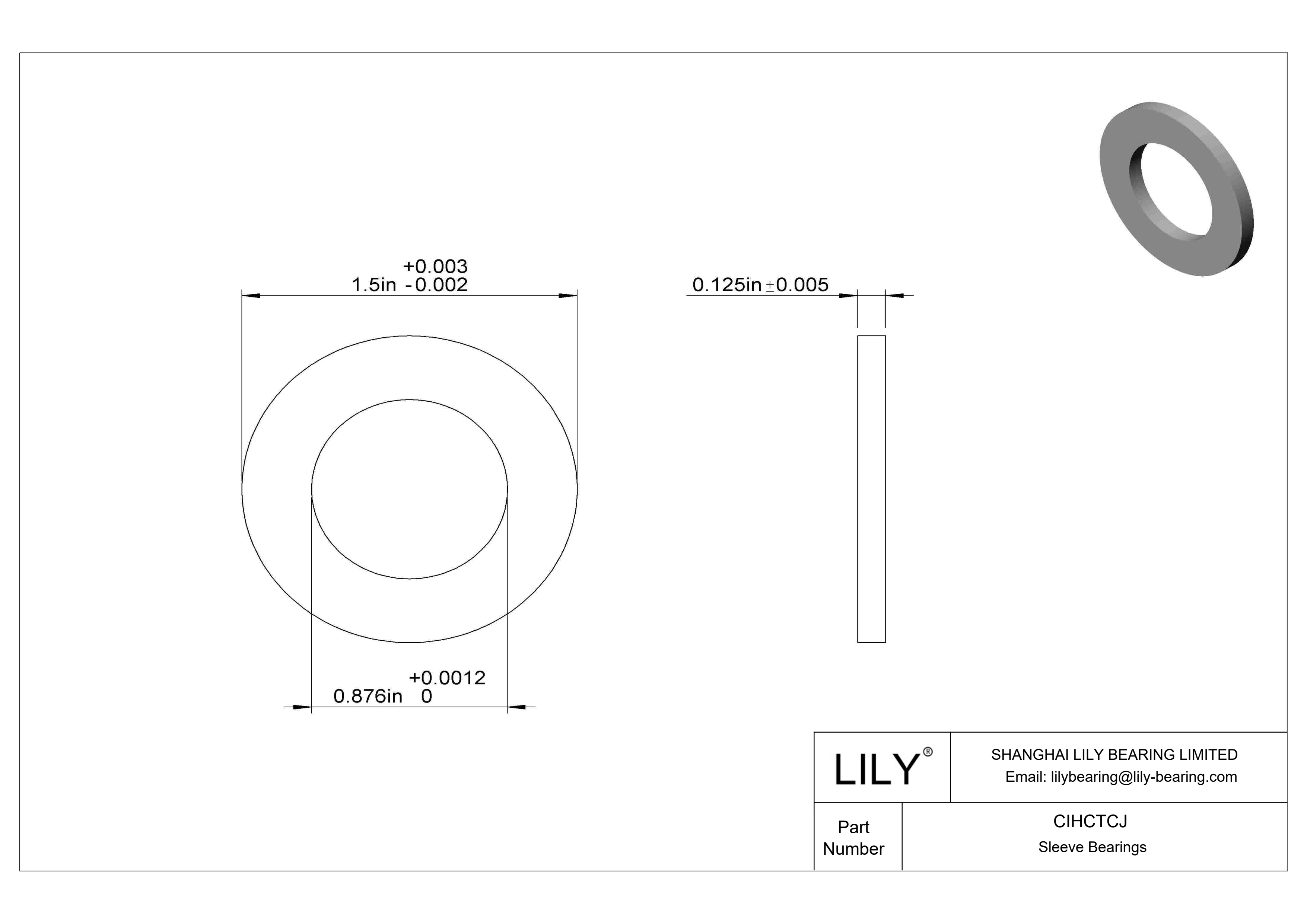 CIHCTCJ 耐腐蚀推力轴承 cad drawing