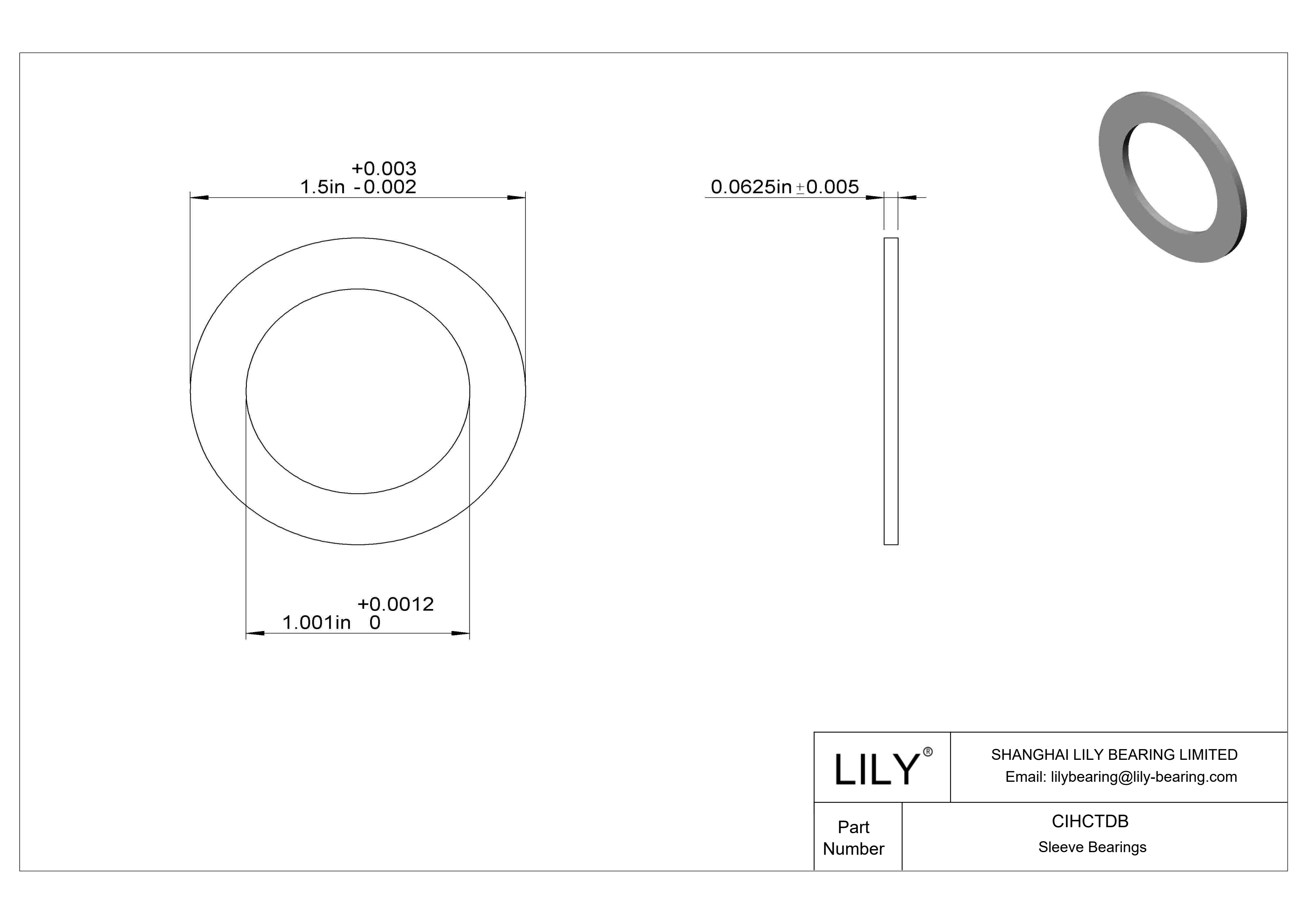 CIHCTDB 耐腐蚀推力轴承 cad drawing