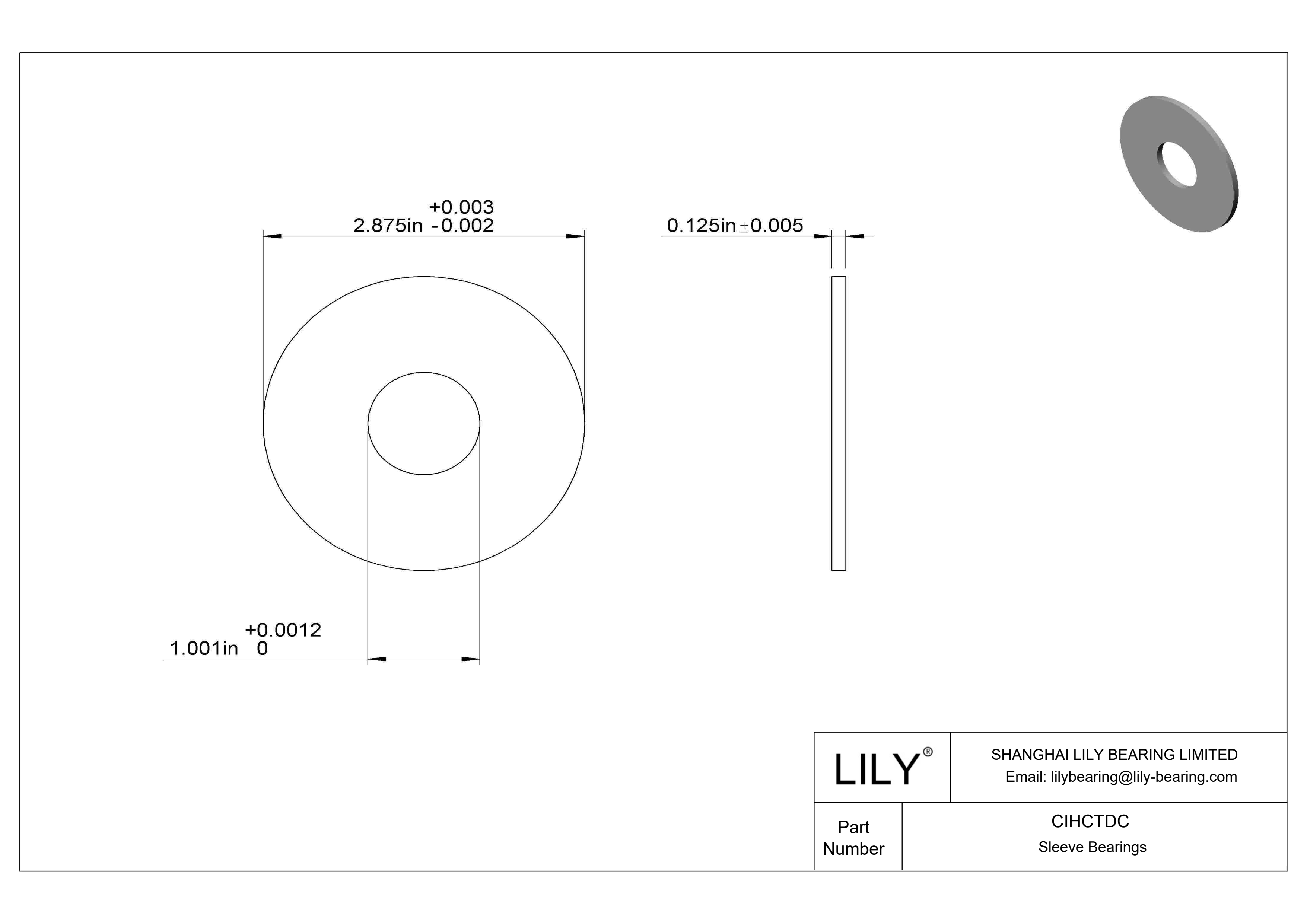 CIHCTDC 耐腐蚀推力轴承 cad drawing