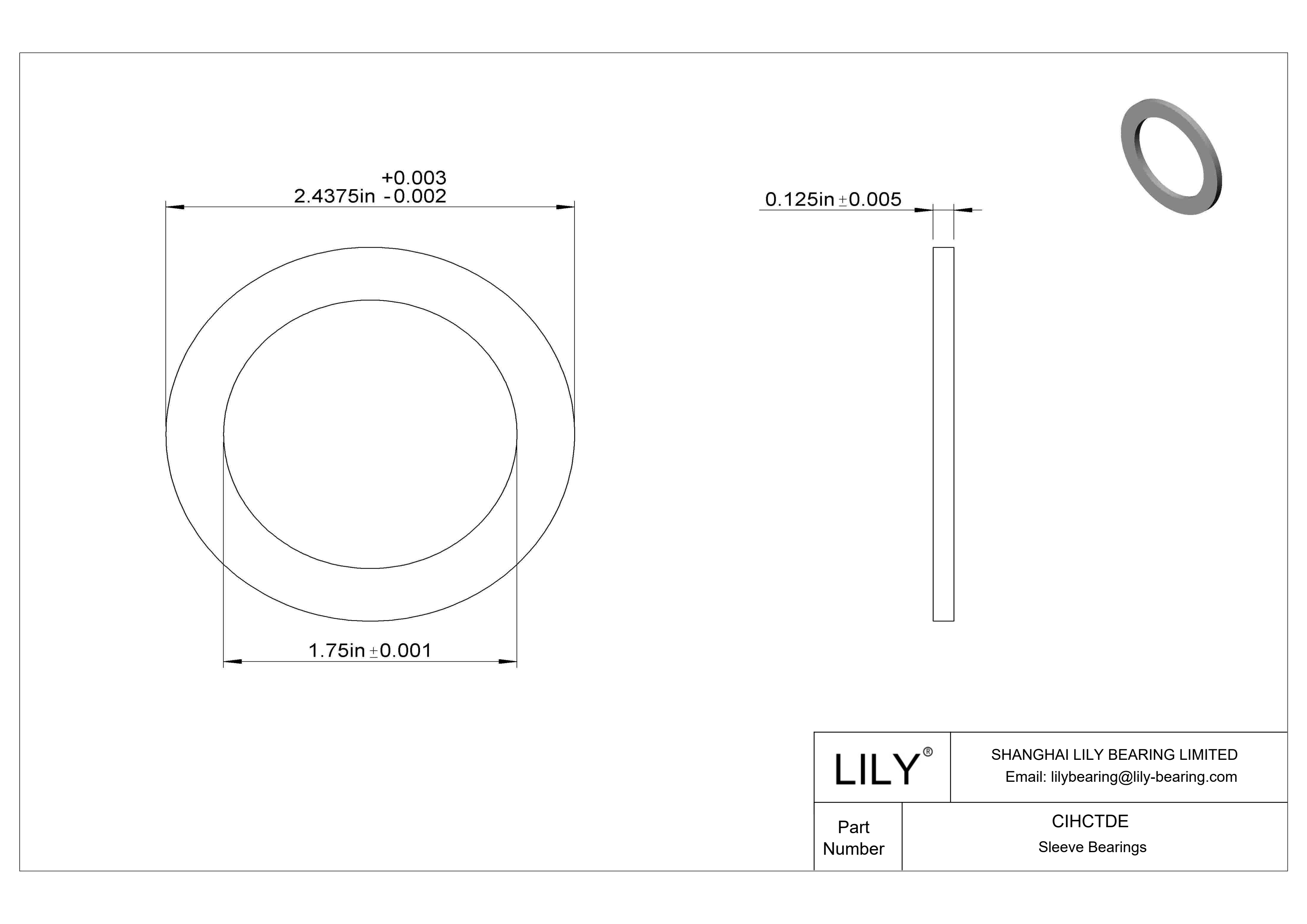 CIHCTDE Rodamientos axiales resistentes a la corrosión cad drawing