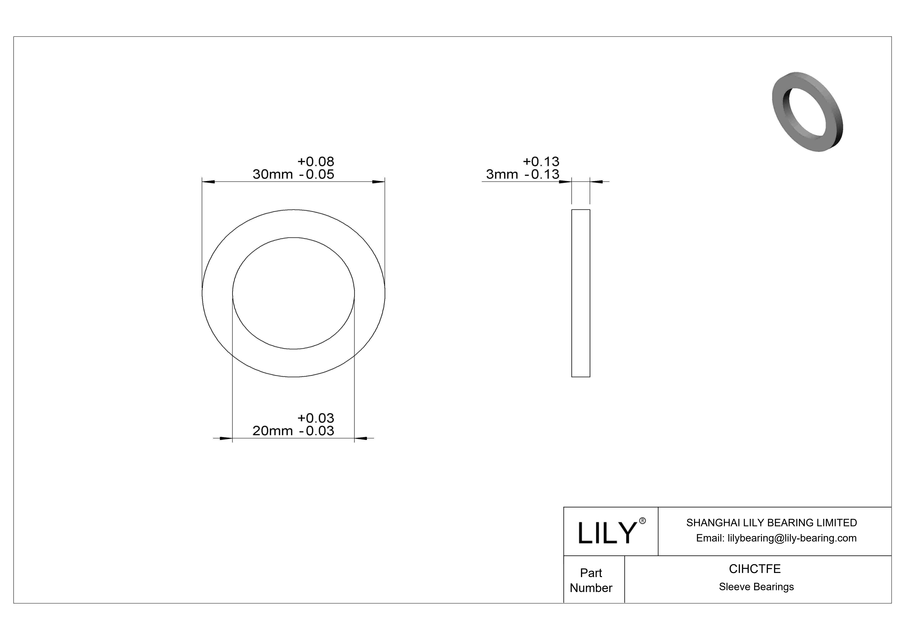 CIHCTFE 耐腐蚀推力轴承 cad drawing