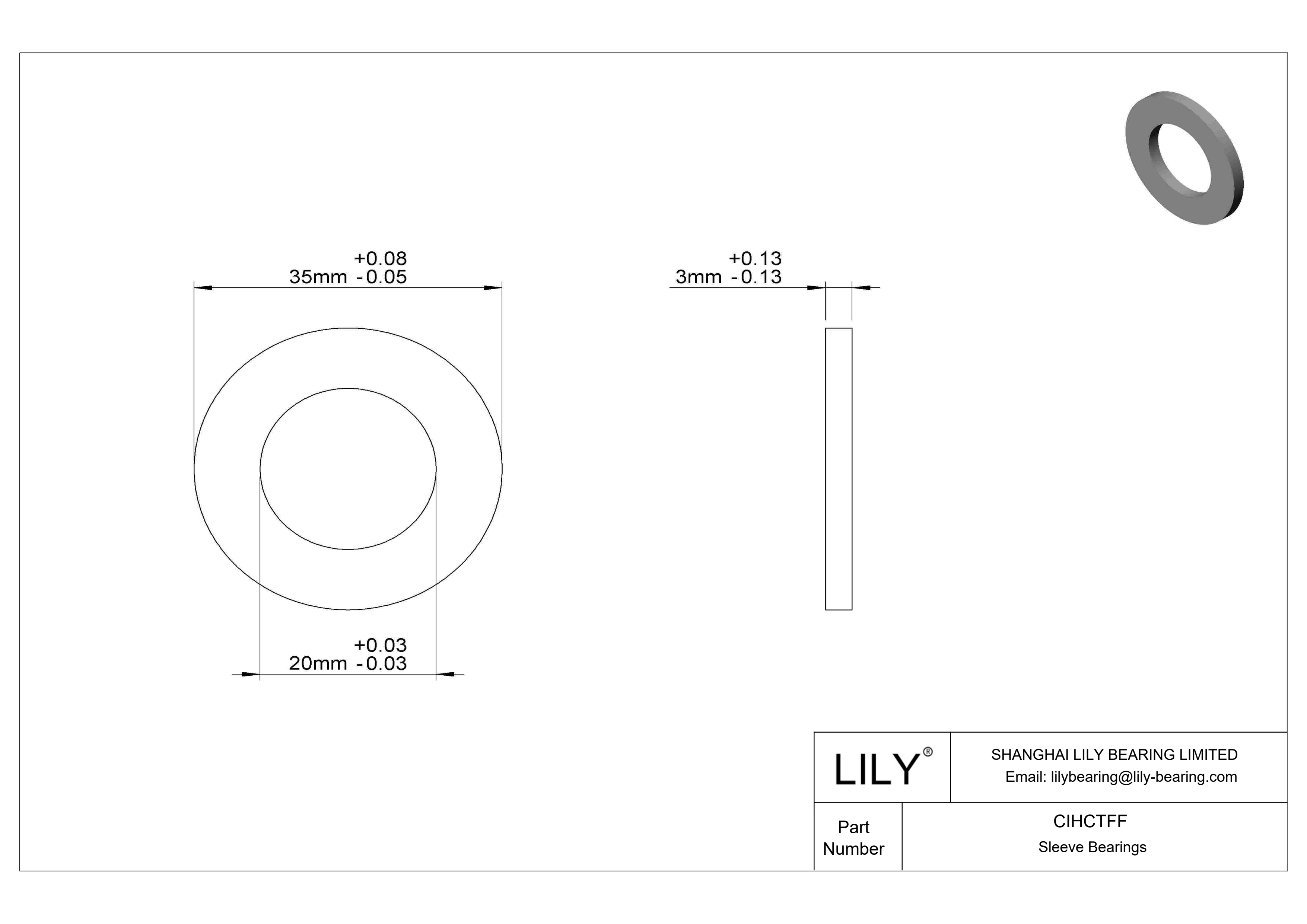 CIHCTFF 耐腐蚀推力轴承 cad drawing