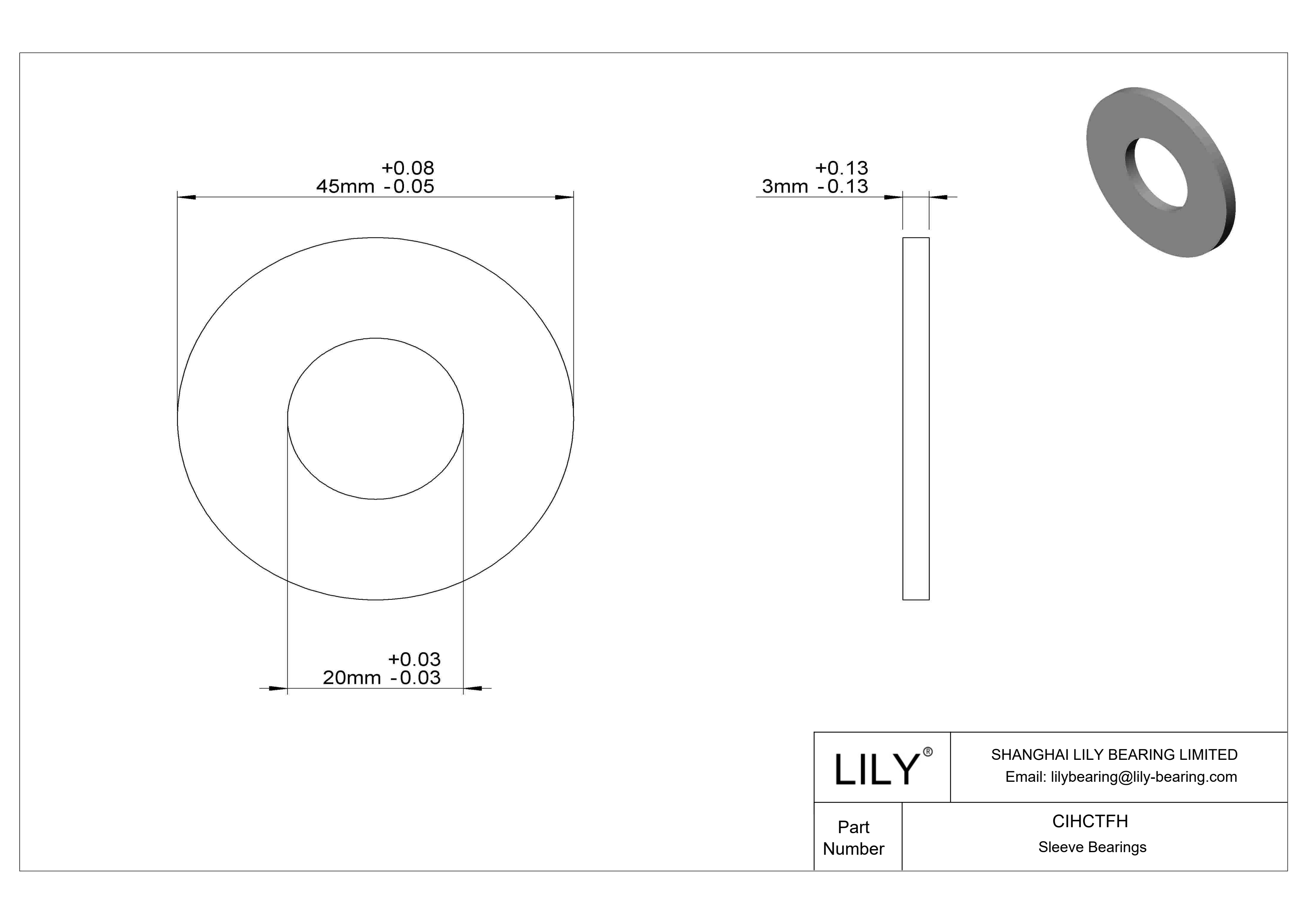 CIHCTFH 耐腐蚀推力轴承 cad drawing