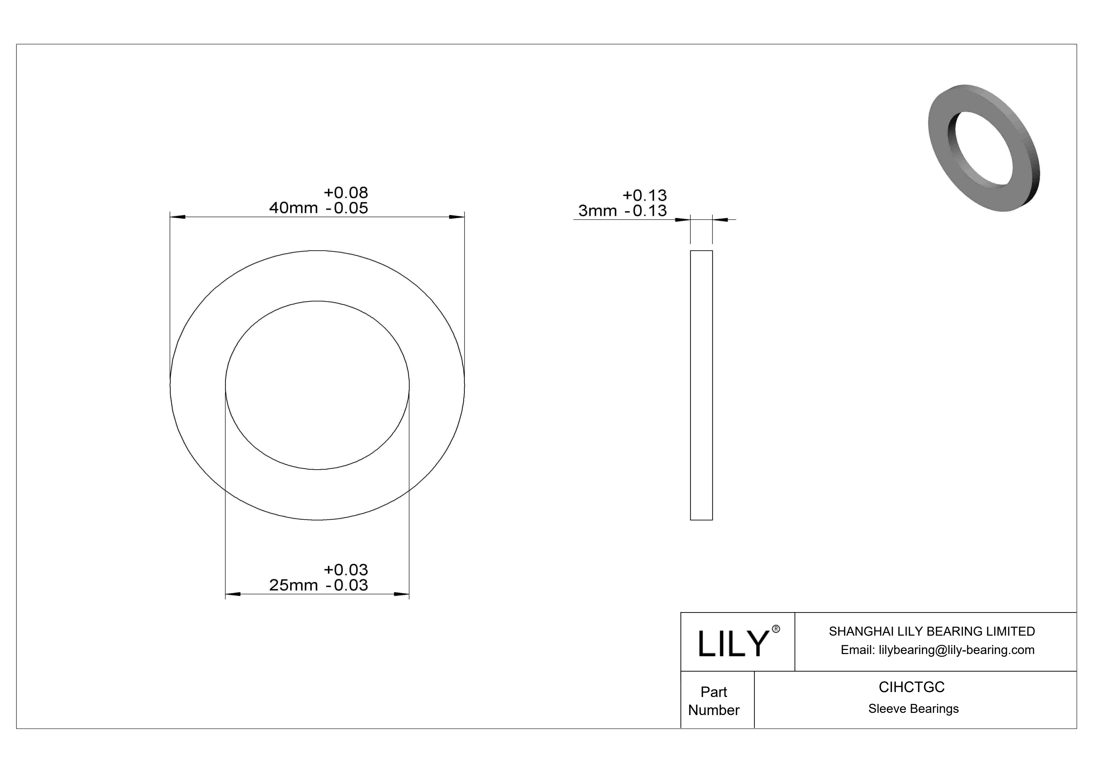 CIHCTGC 耐腐蚀推力轴承 cad drawing