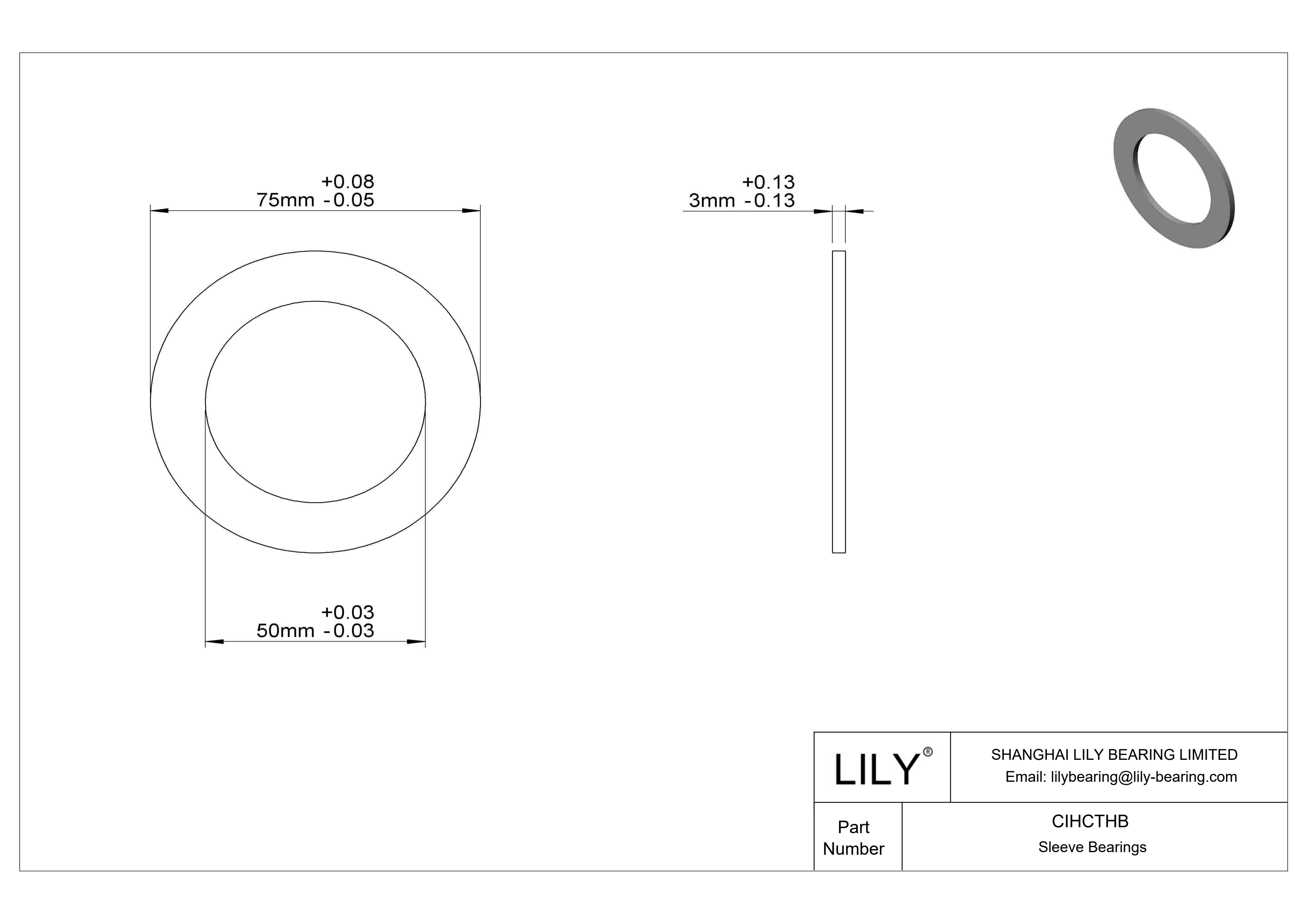 CIHCTHB 耐腐蚀推力轴承 cad drawing