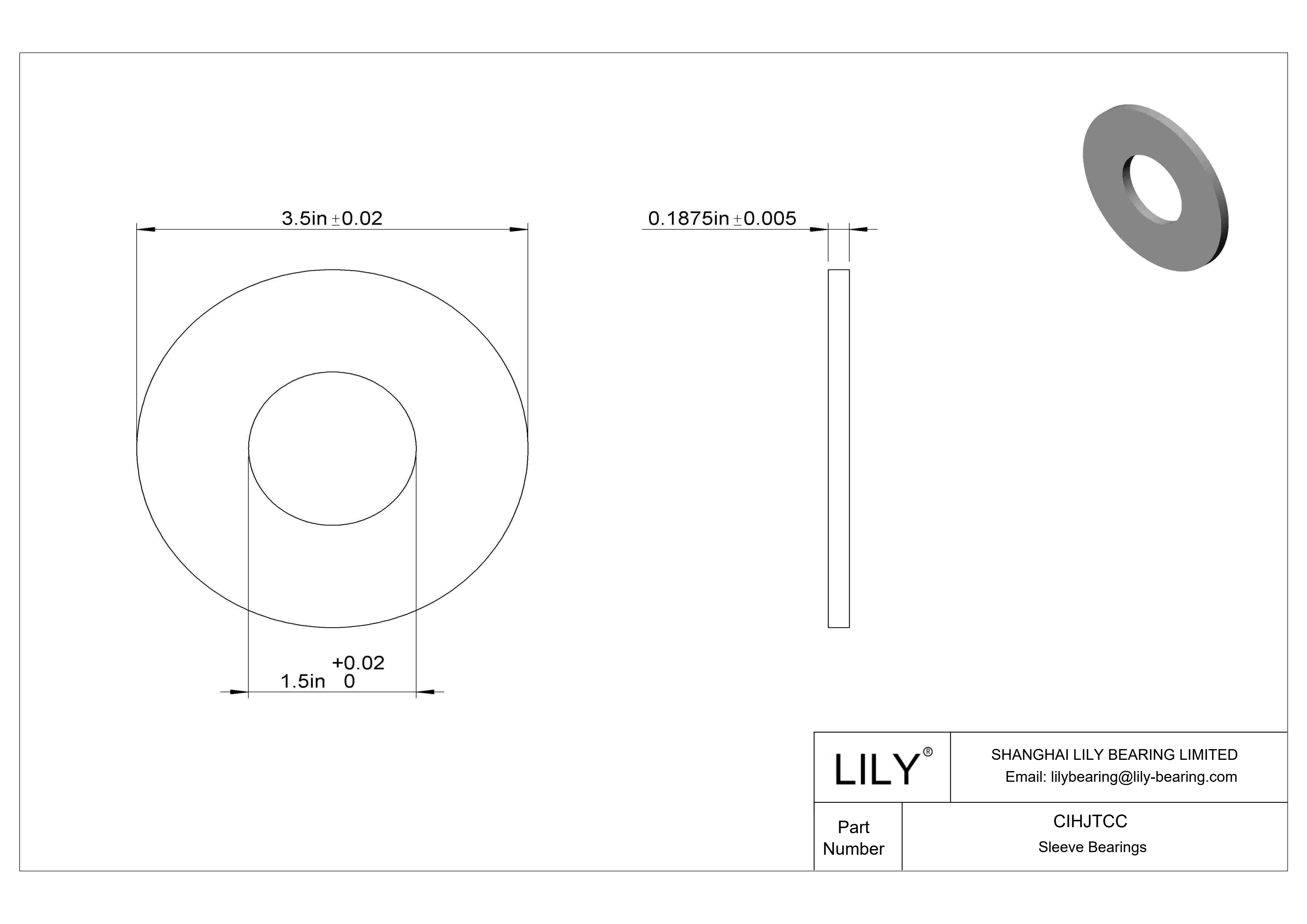 CIHJTCC 高负荷油浸推力轴承 cad drawing