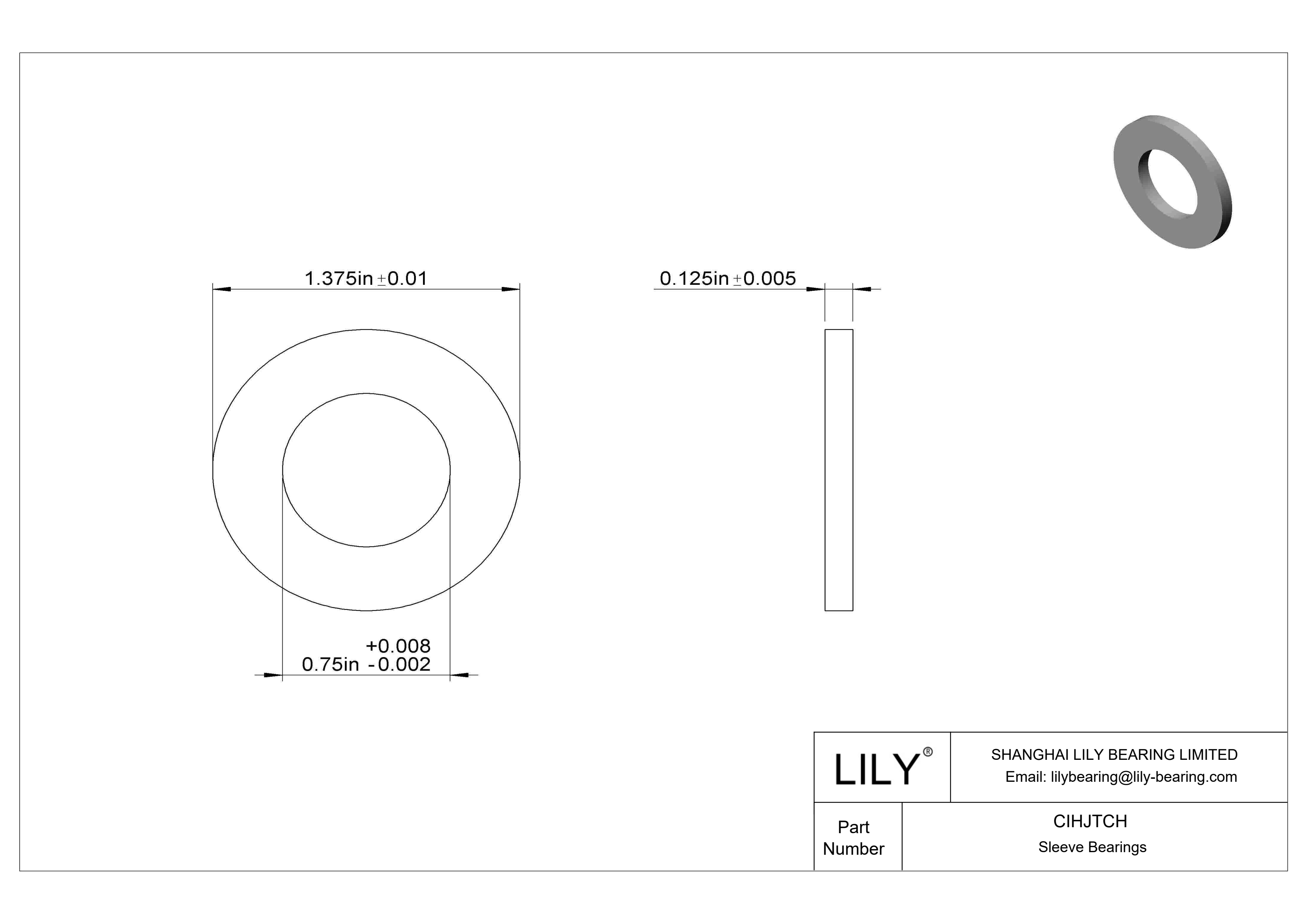 CIHJTCH 高负荷油浸推力轴承 cad drawing