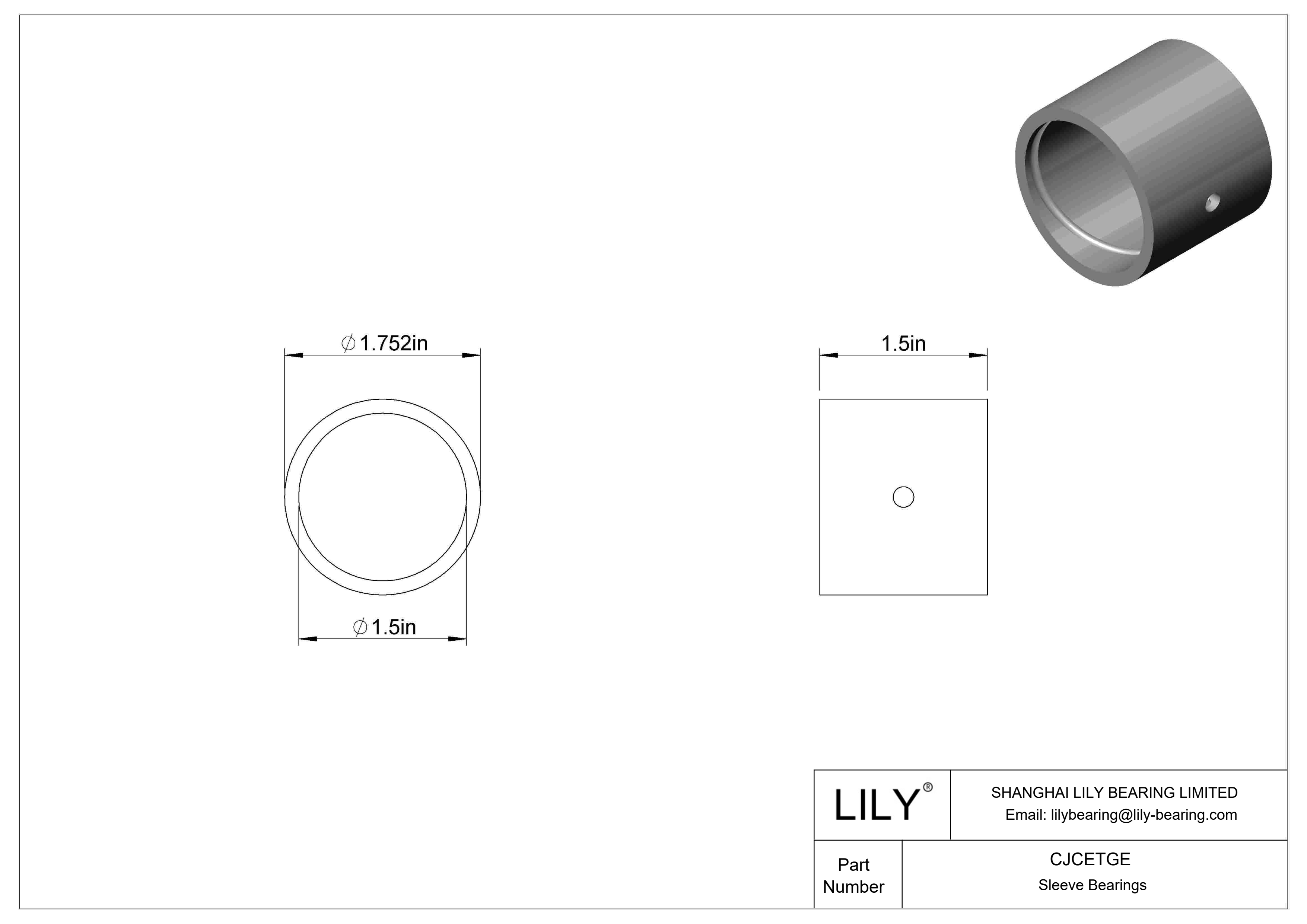 CJCETGE 带沟槽的耐腐蚀套筒轴承 cad drawing