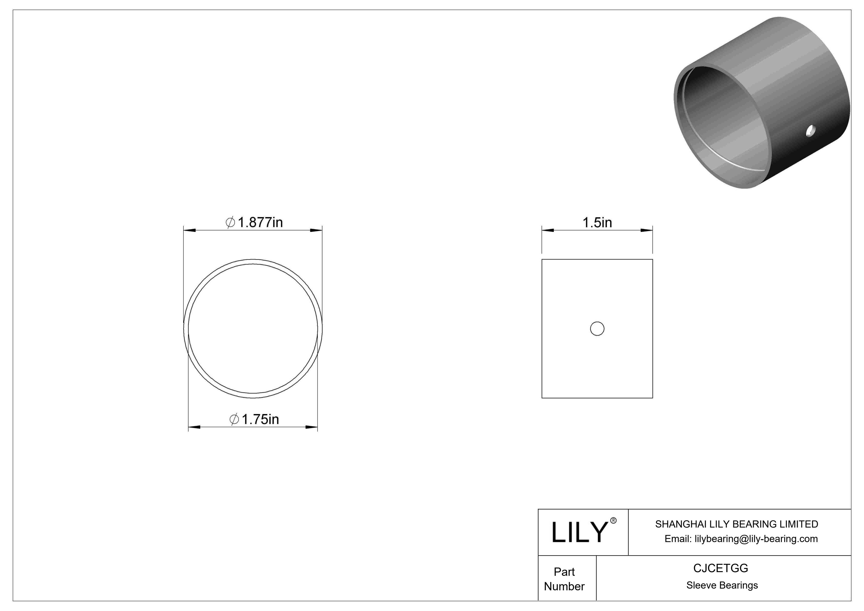 CJCETGG 带沟槽的耐腐蚀套筒轴承 cad drawing