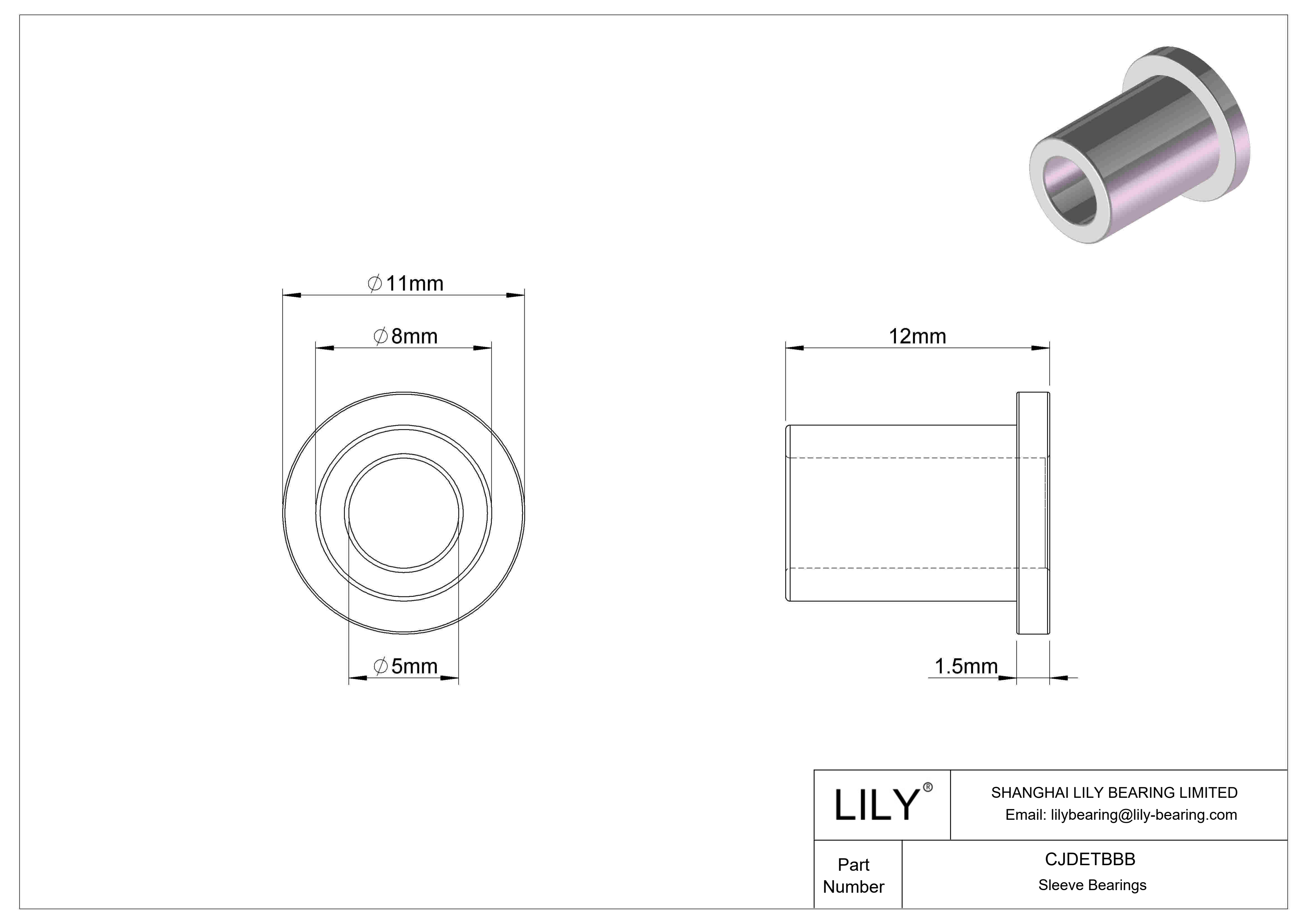 CJDETBBB 耐腐蚀法兰滑动轴承 cad drawing