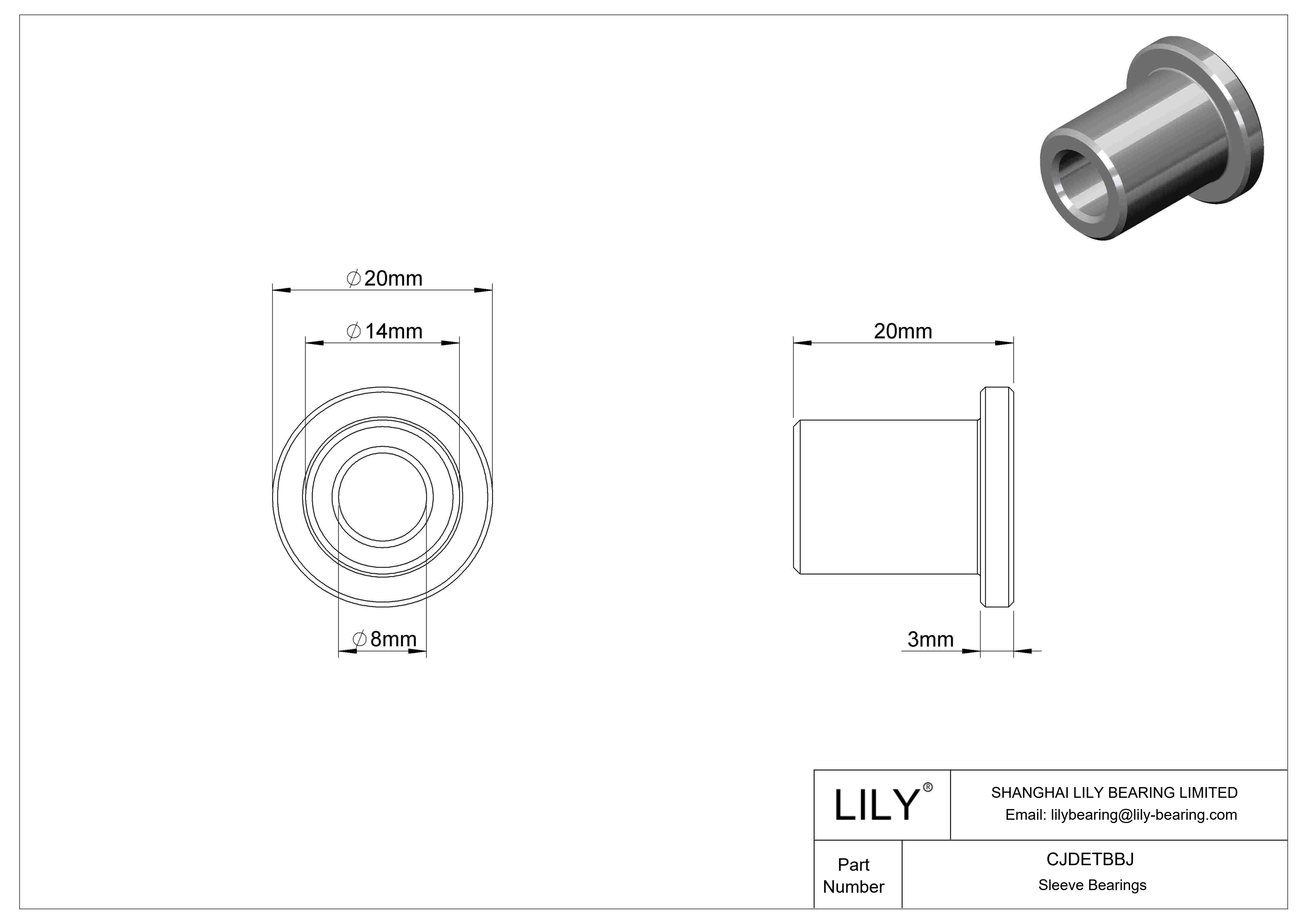 CJDETBBJ 耐腐蚀法兰滑动轴承 cad drawing