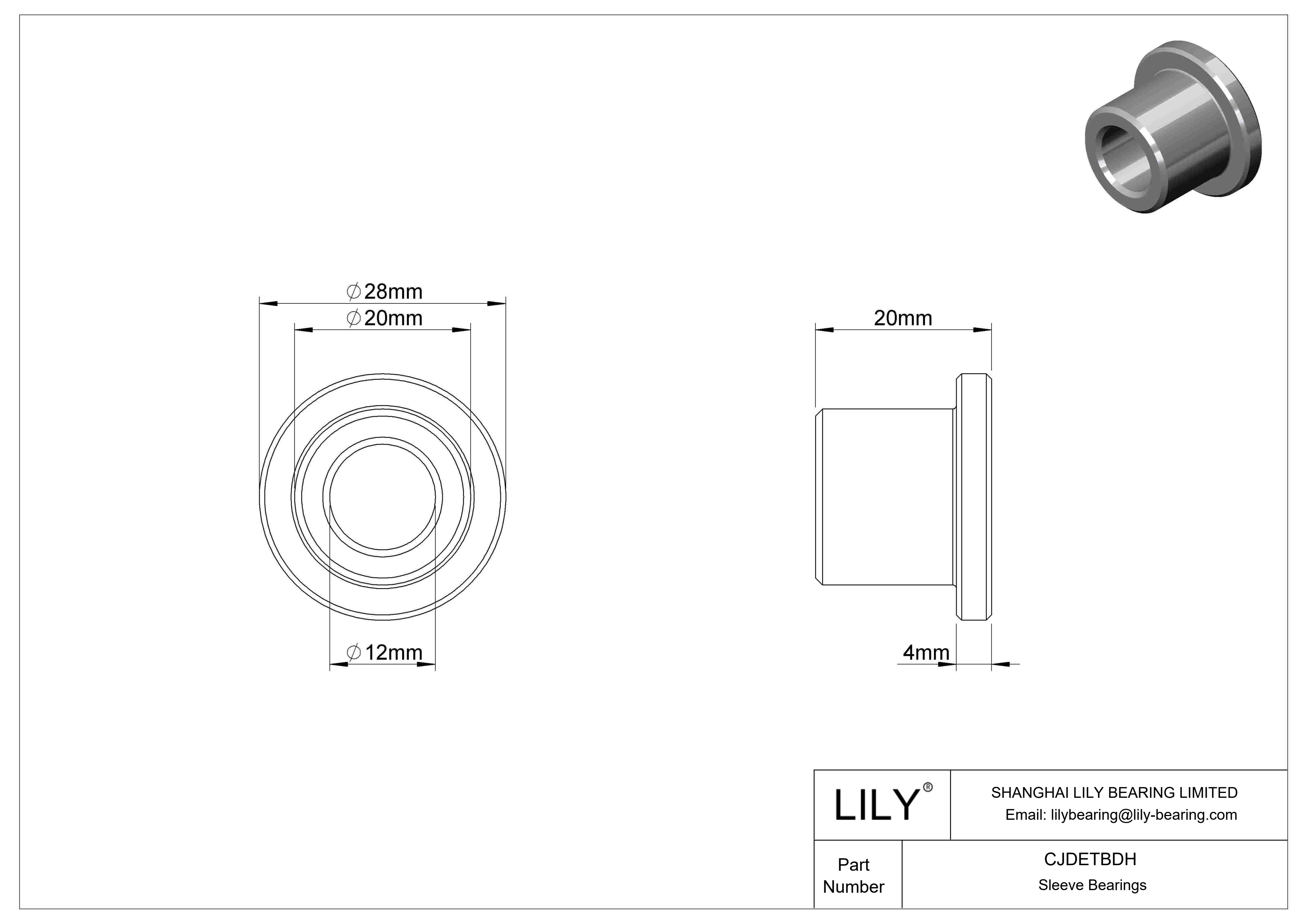 CJDETBDH 耐腐蚀法兰滑动轴承 cad drawing