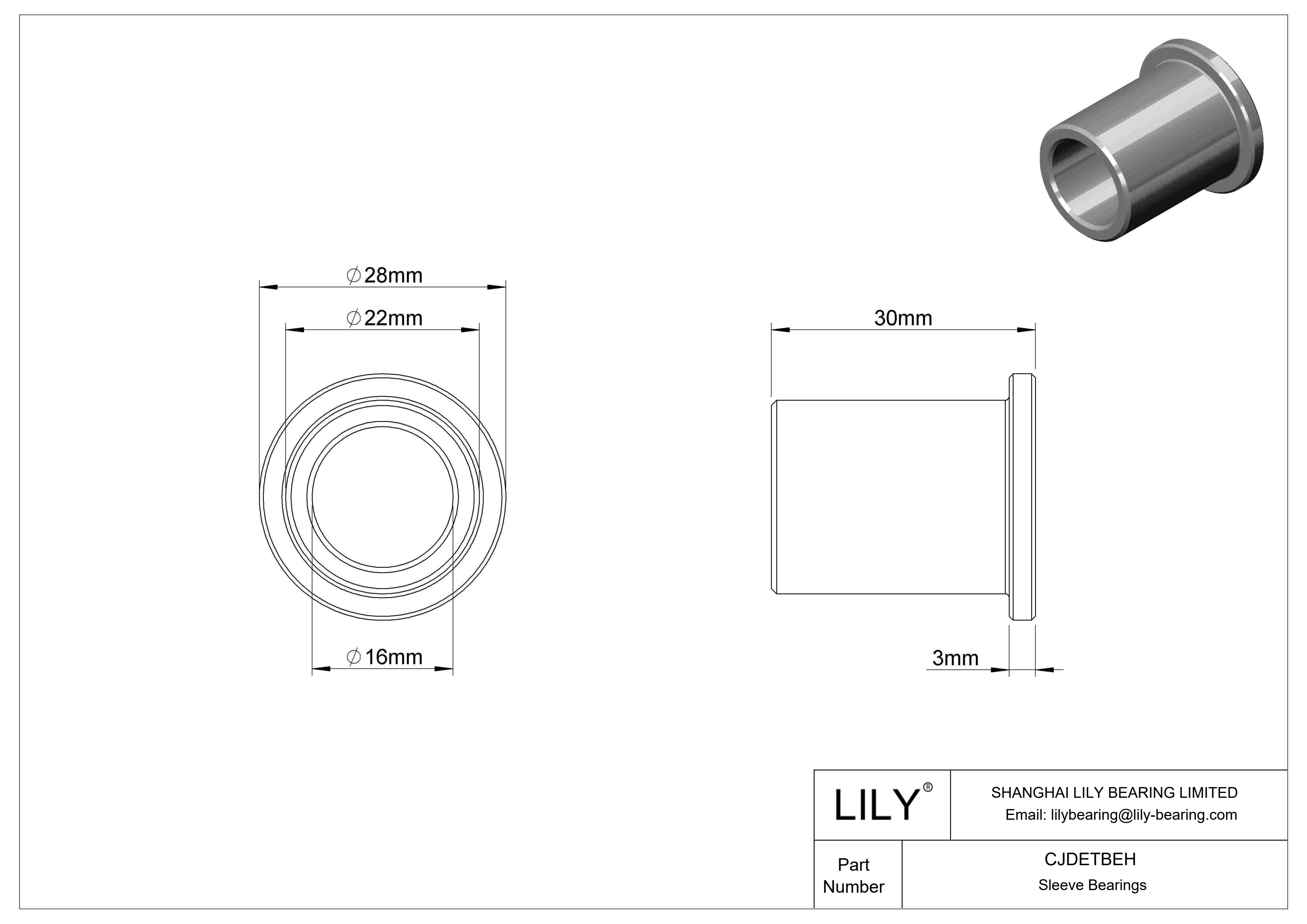 CJDETBEH 耐腐蚀法兰滑动轴承 cad drawing