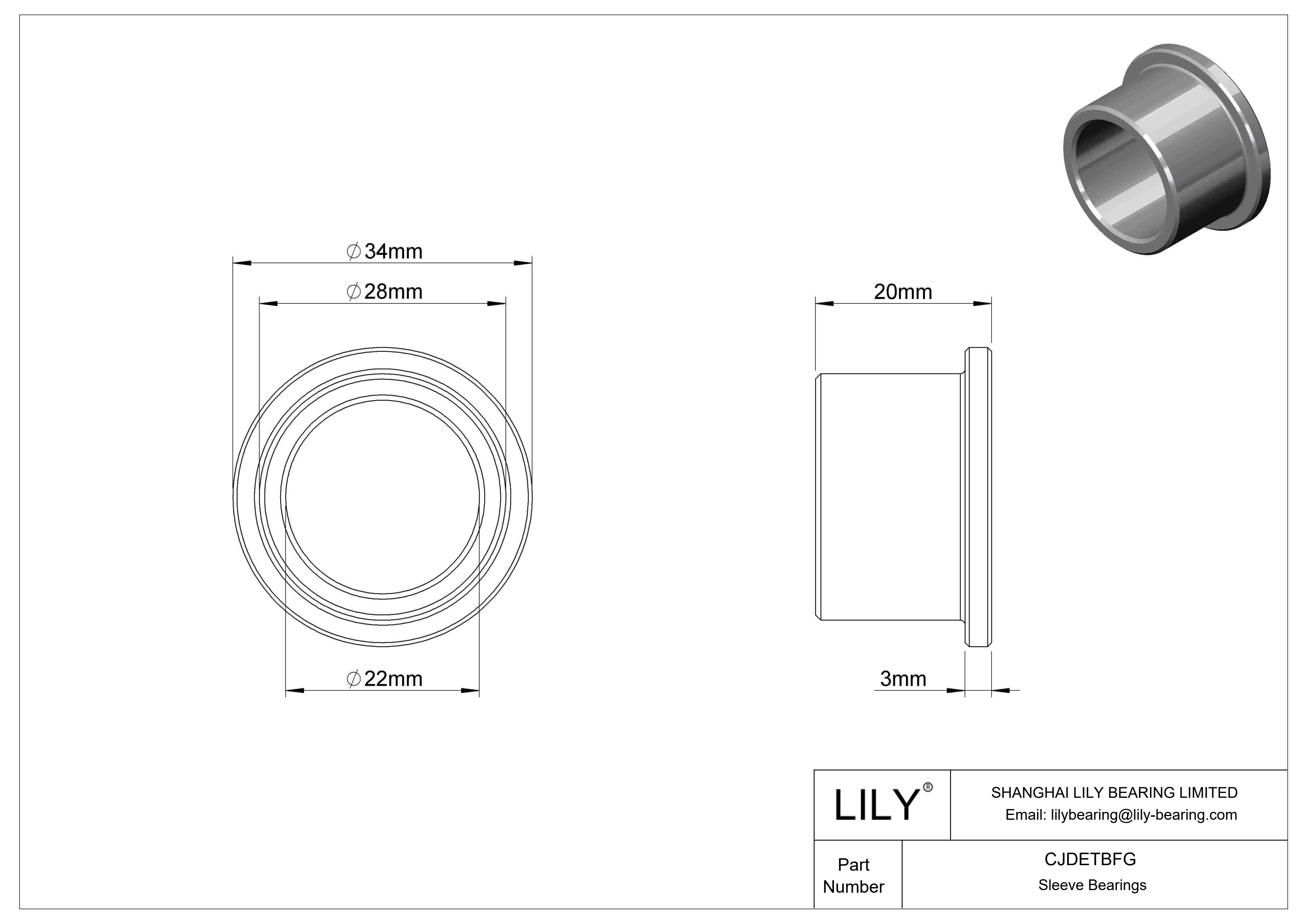 CJDETBFG 耐腐蚀法兰滑动轴承 cad drawing