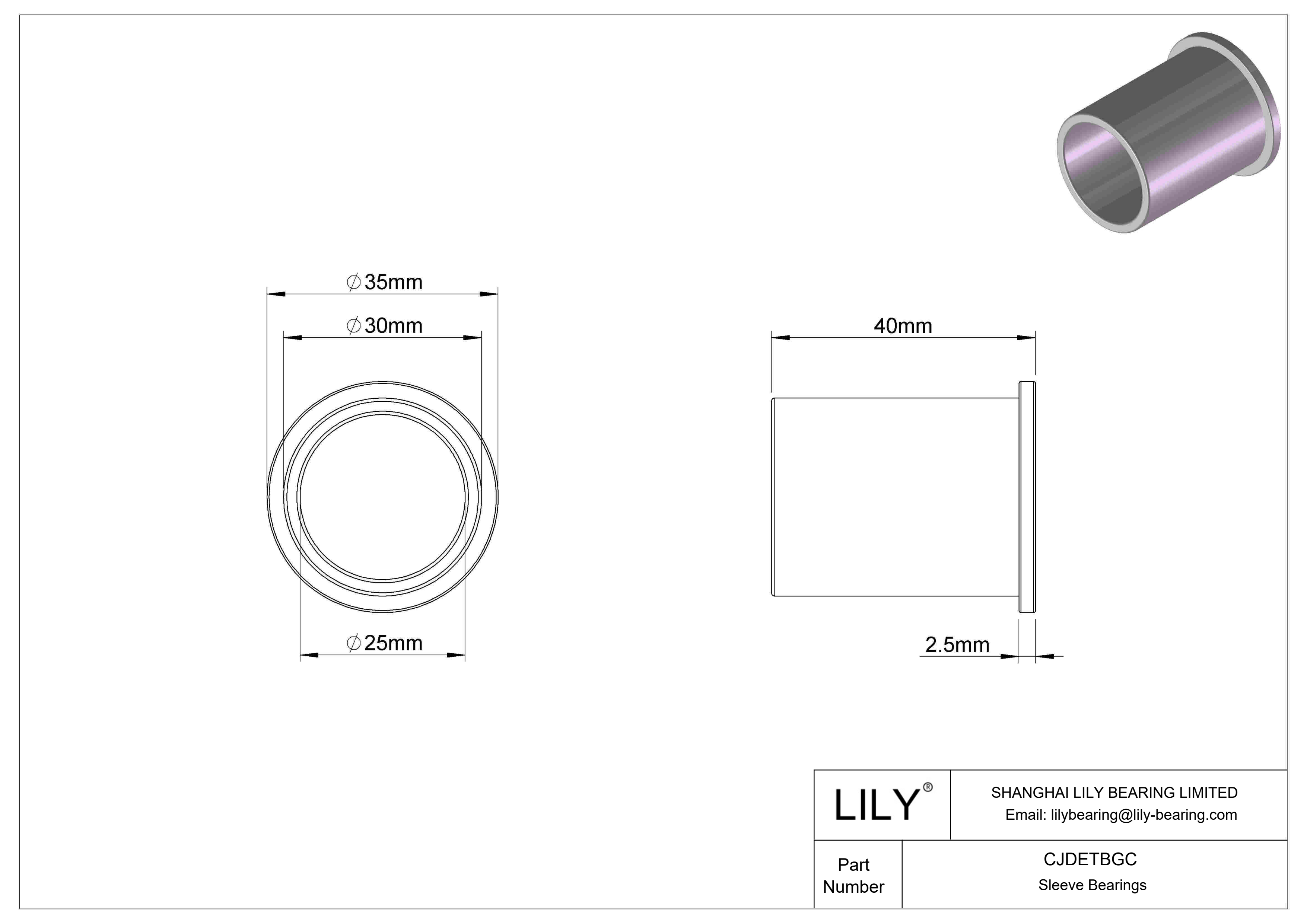 CJDETBGC 耐腐蚀法兰滑动轴承 cad drawing