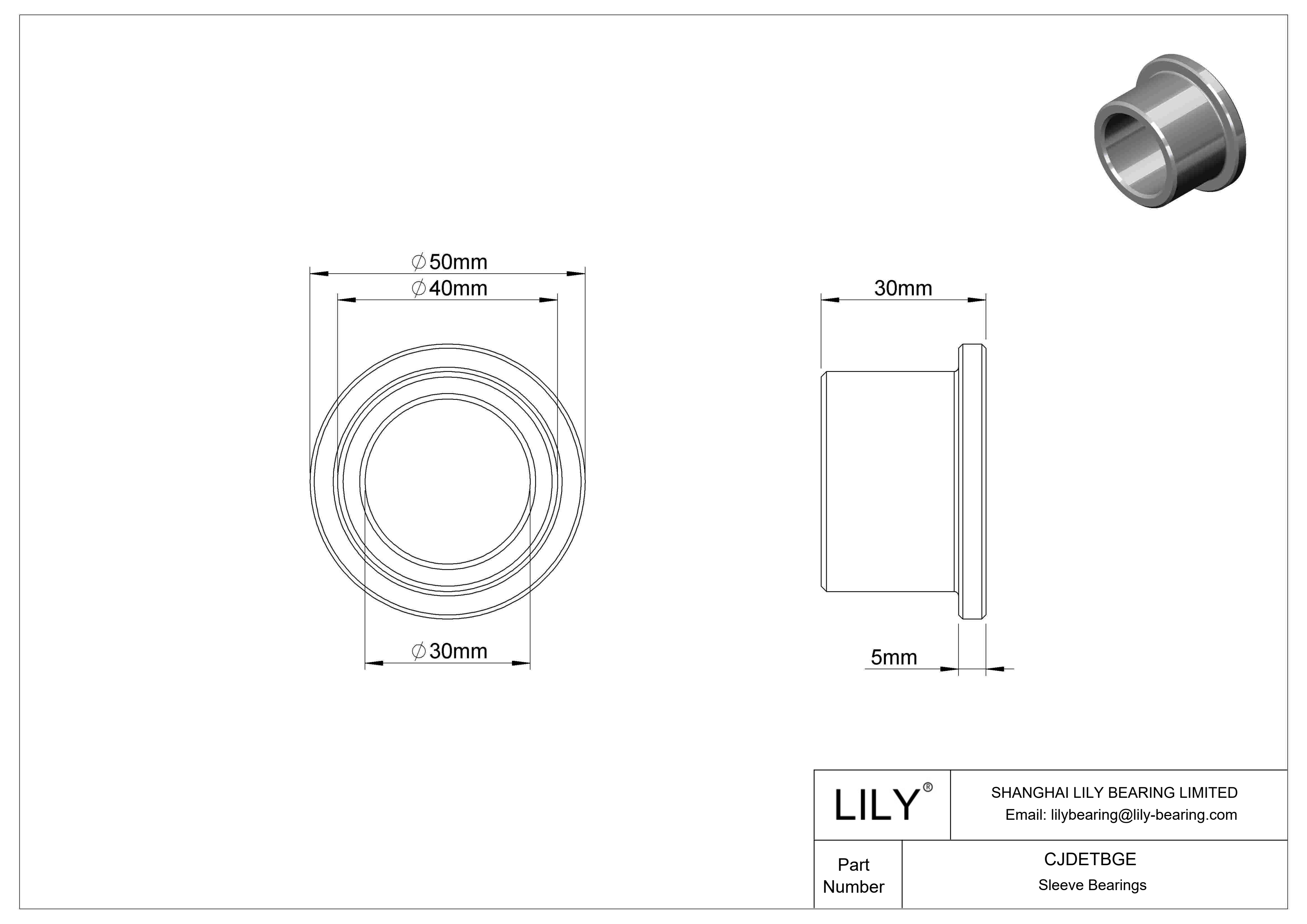 CJDETBGE 耐腐蚀法兰滑动轴承 cad drawing