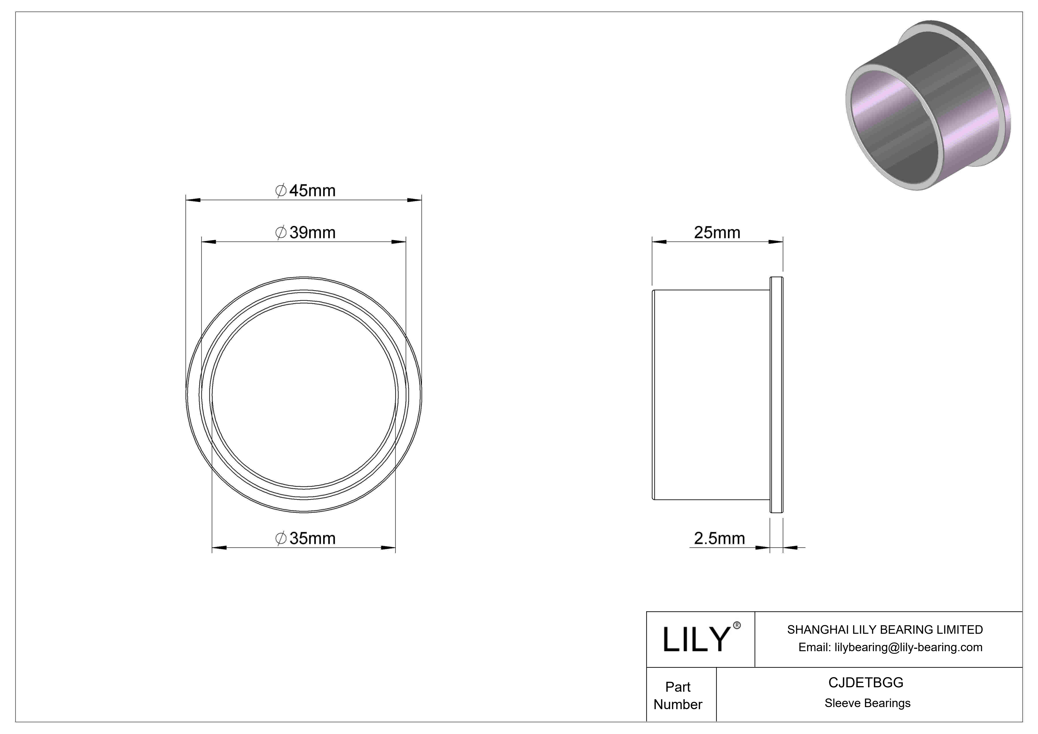 CJDETBGG 耐腐蚀法兰滑动轴承 cad drawing