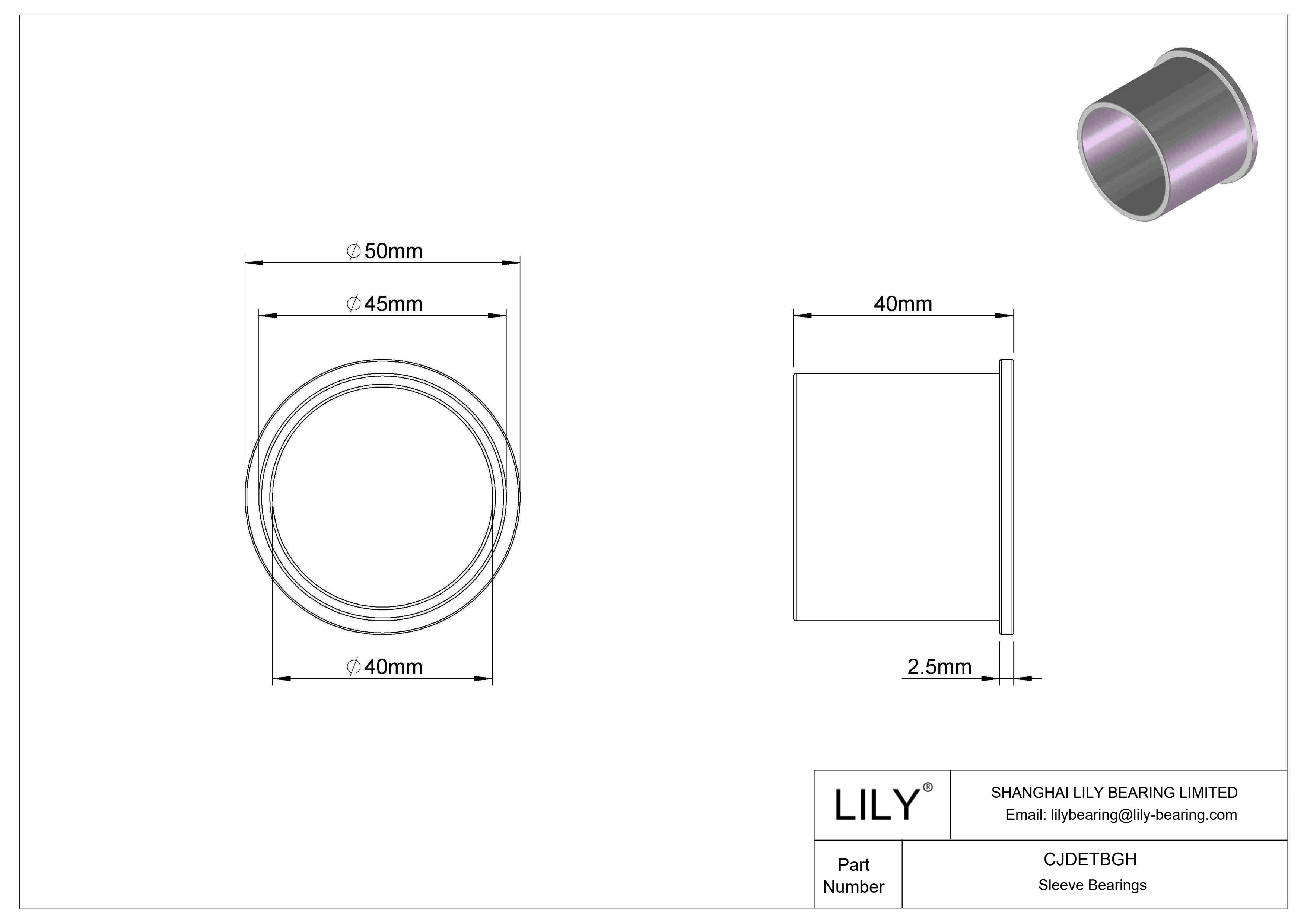 CJDETBGH 耐腐蚀法兰滑动轴承 cad drawing