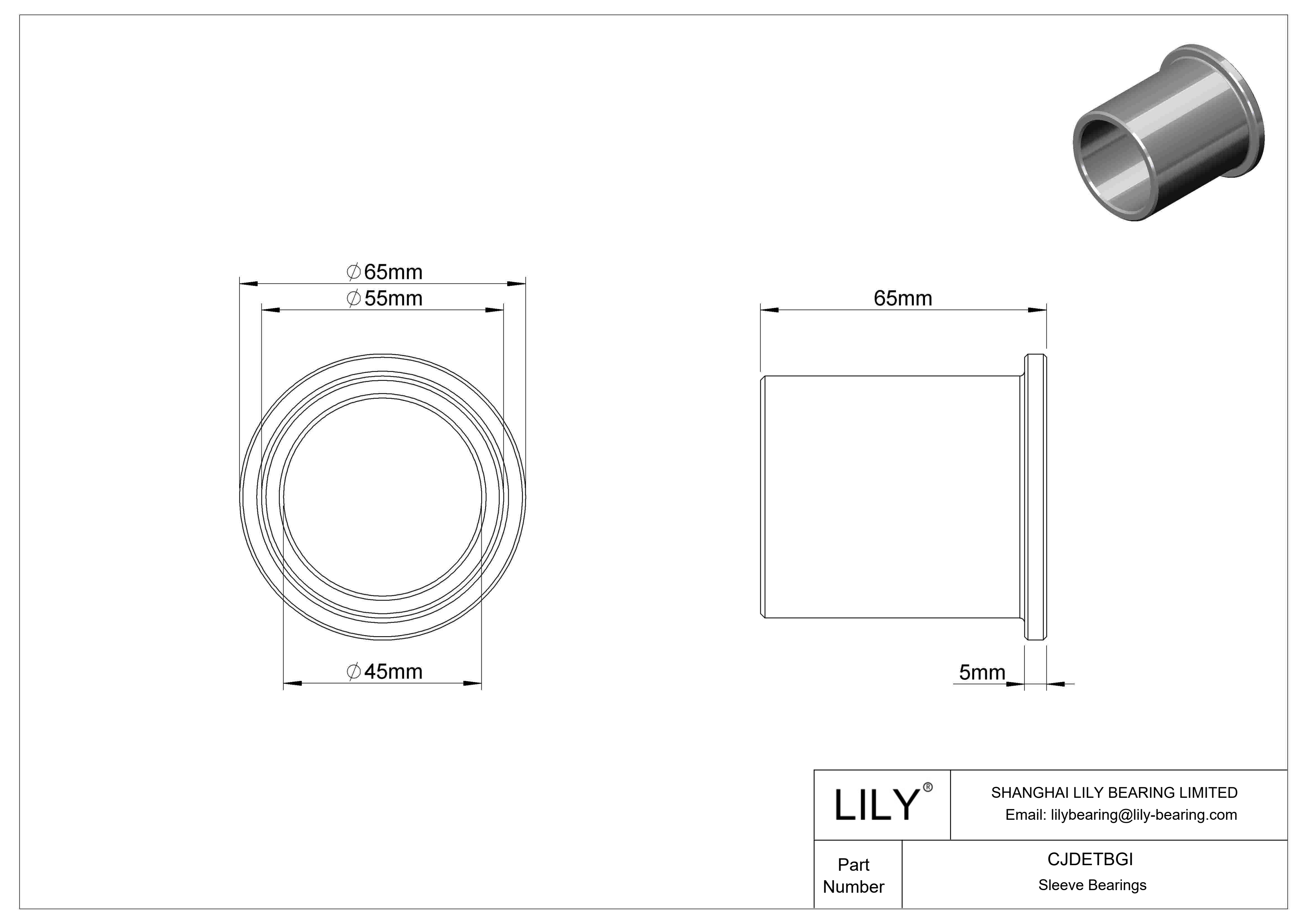 CJDETBGI 耐腐蚀法兰滑动轴承 cad drawing