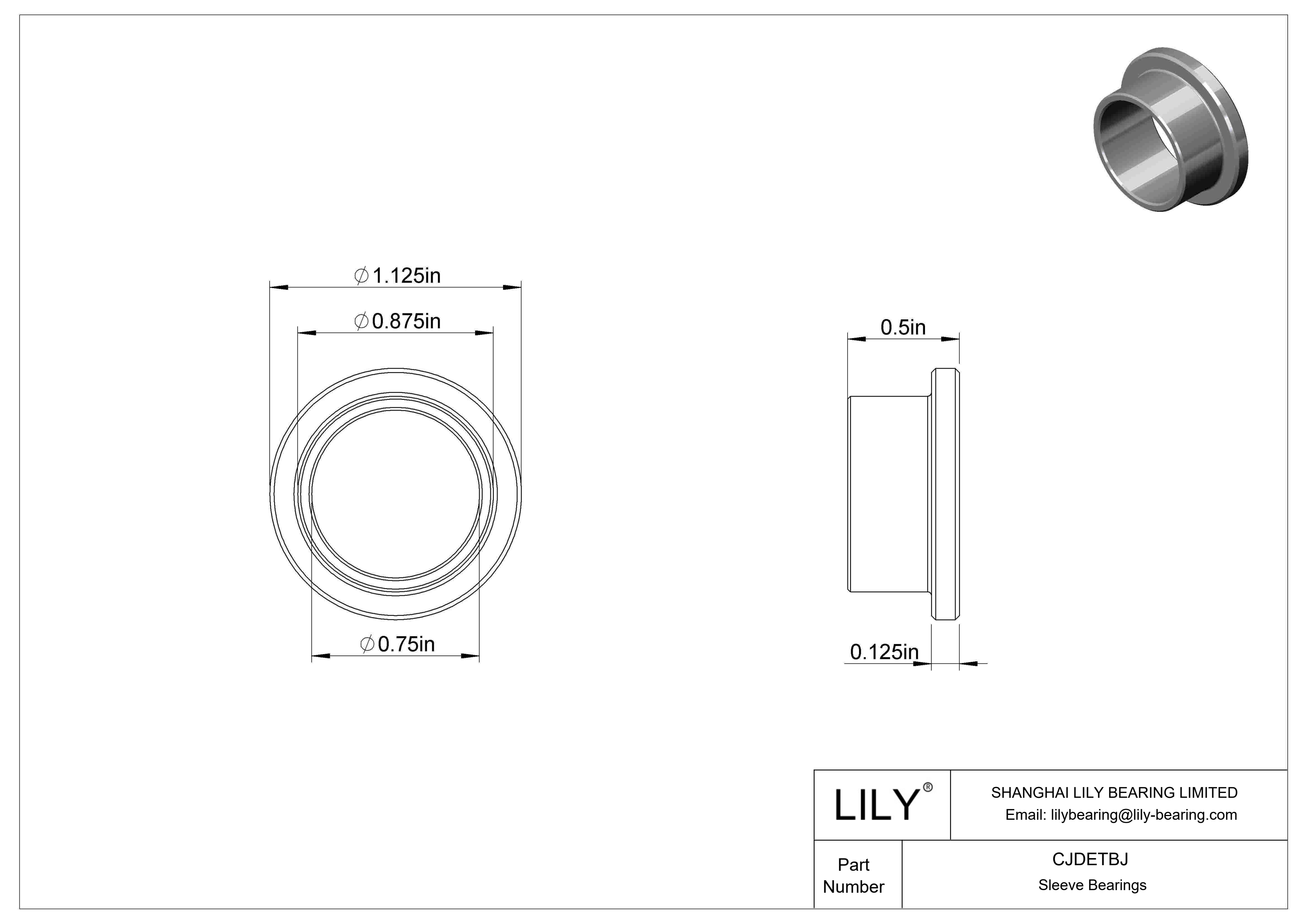 CJDETBJ 耐腐蚀法兰滑动轴承 cad drawing