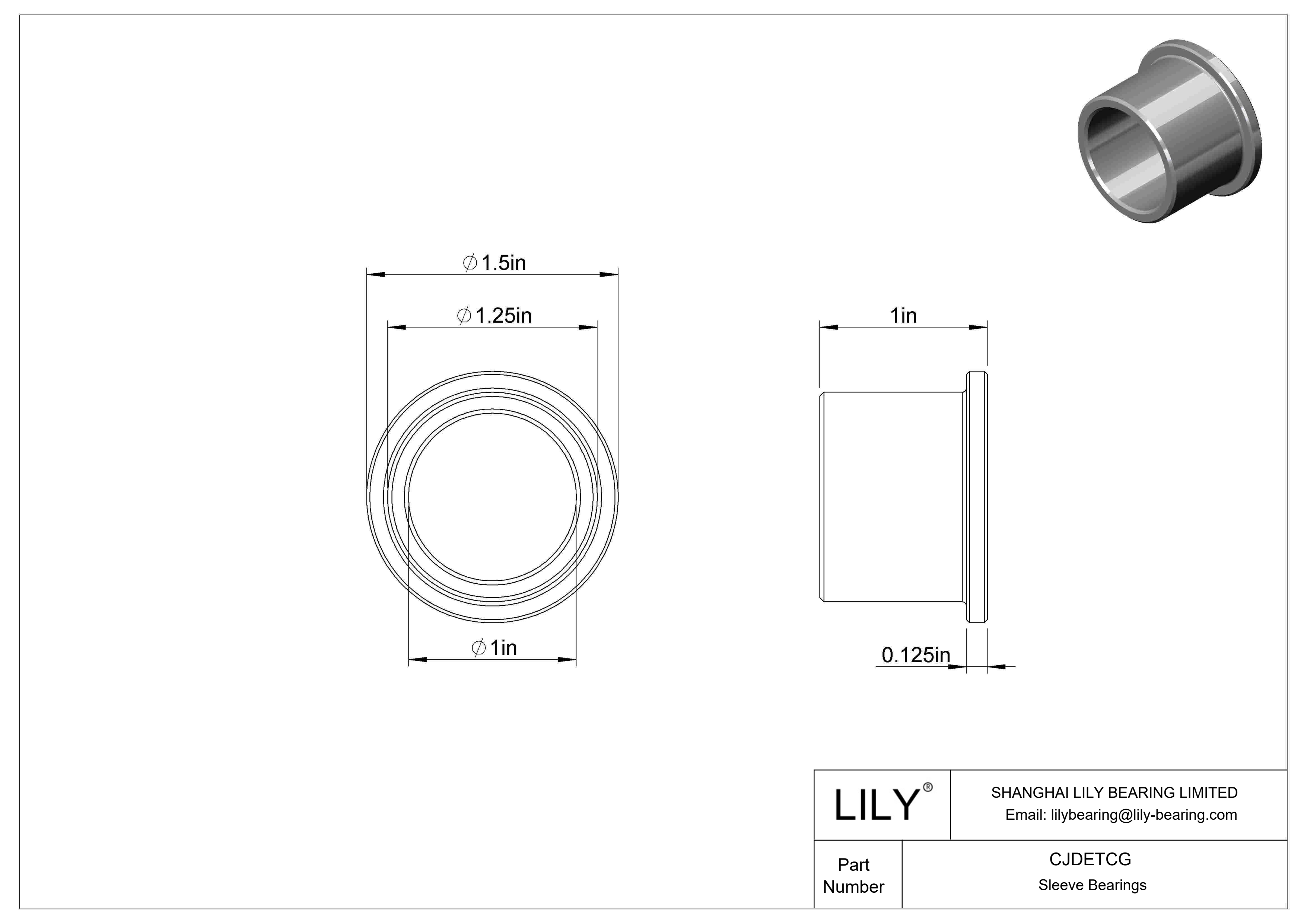 CJDETCG 耐腐蚀法兰滑动轴承 cad drawing